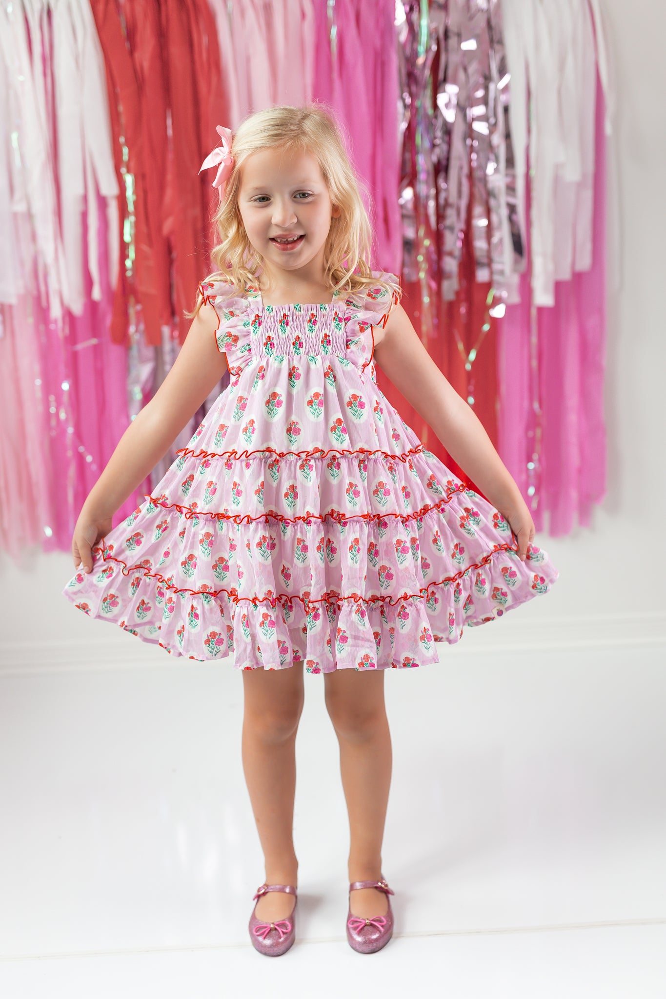 Brielle Shimmer Dress - Berry Sweet