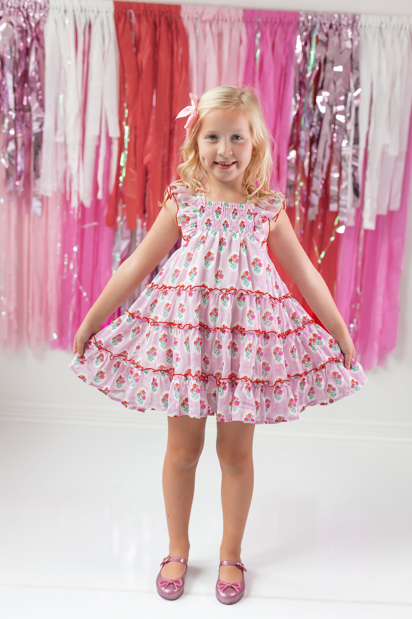 Brielle Shimmer Dress - Berry Sweet