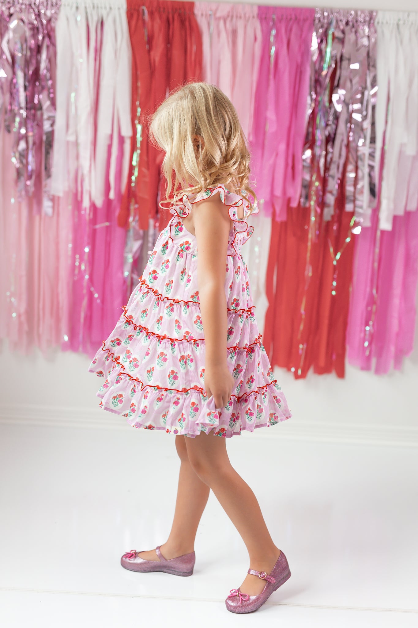 Brielle Shimmer Dress - Berry Sweet