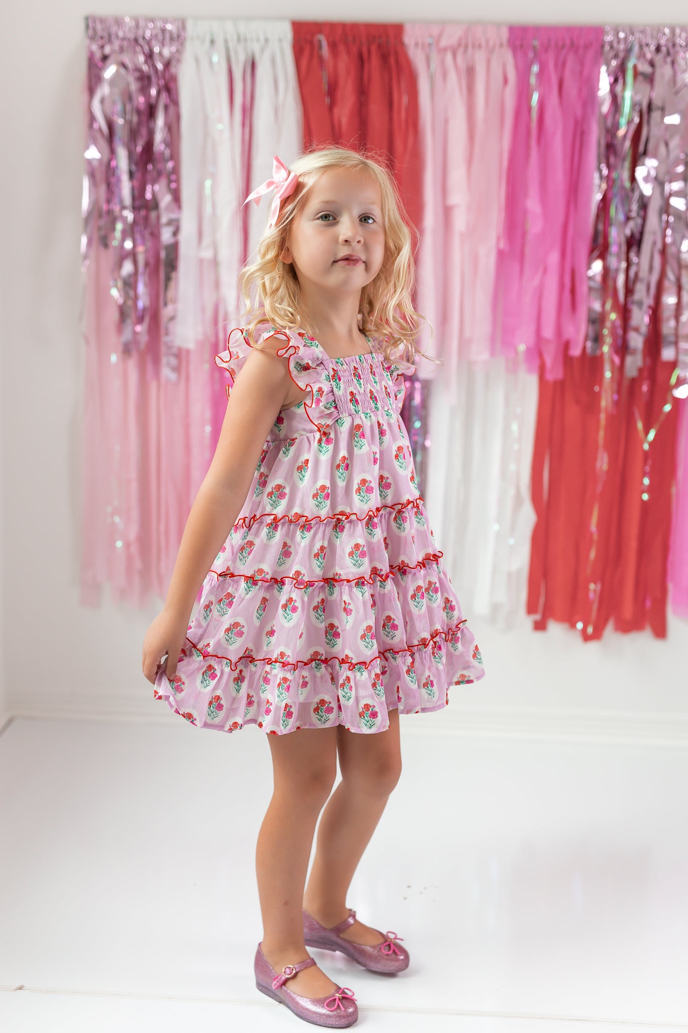 Brielle Shimmer Dress - Berry Sweet