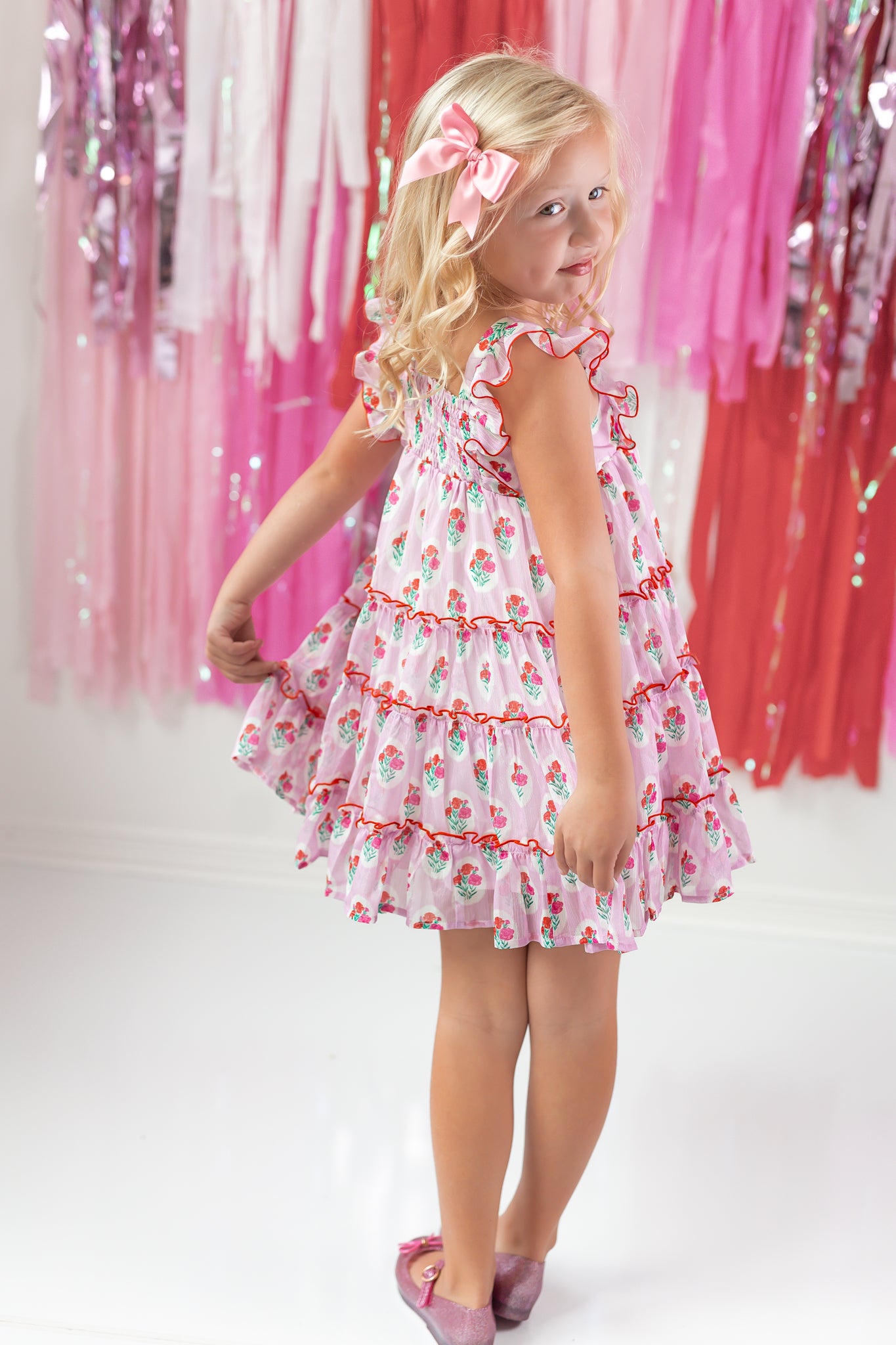 Brielle Shimmer Dress - Berry Sweet