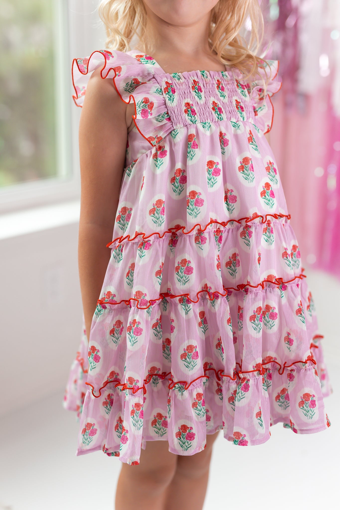 Brielle Shimmer Dress - Berry Sweet