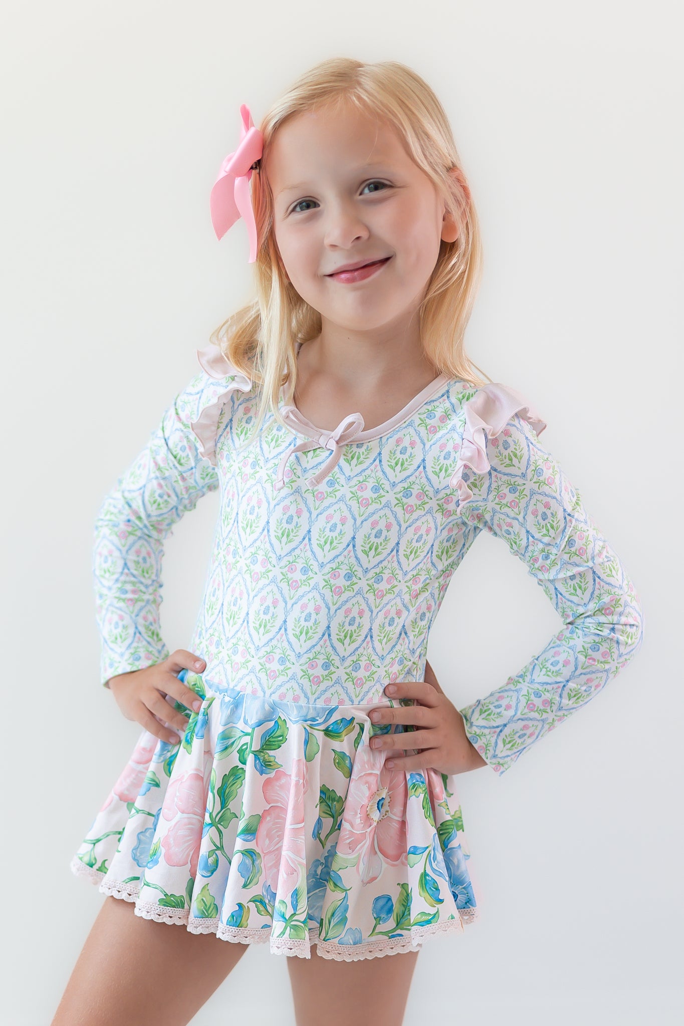 Farrah Leotard - Blush & Bloom (Long Sleeve) (Pre-Order)
