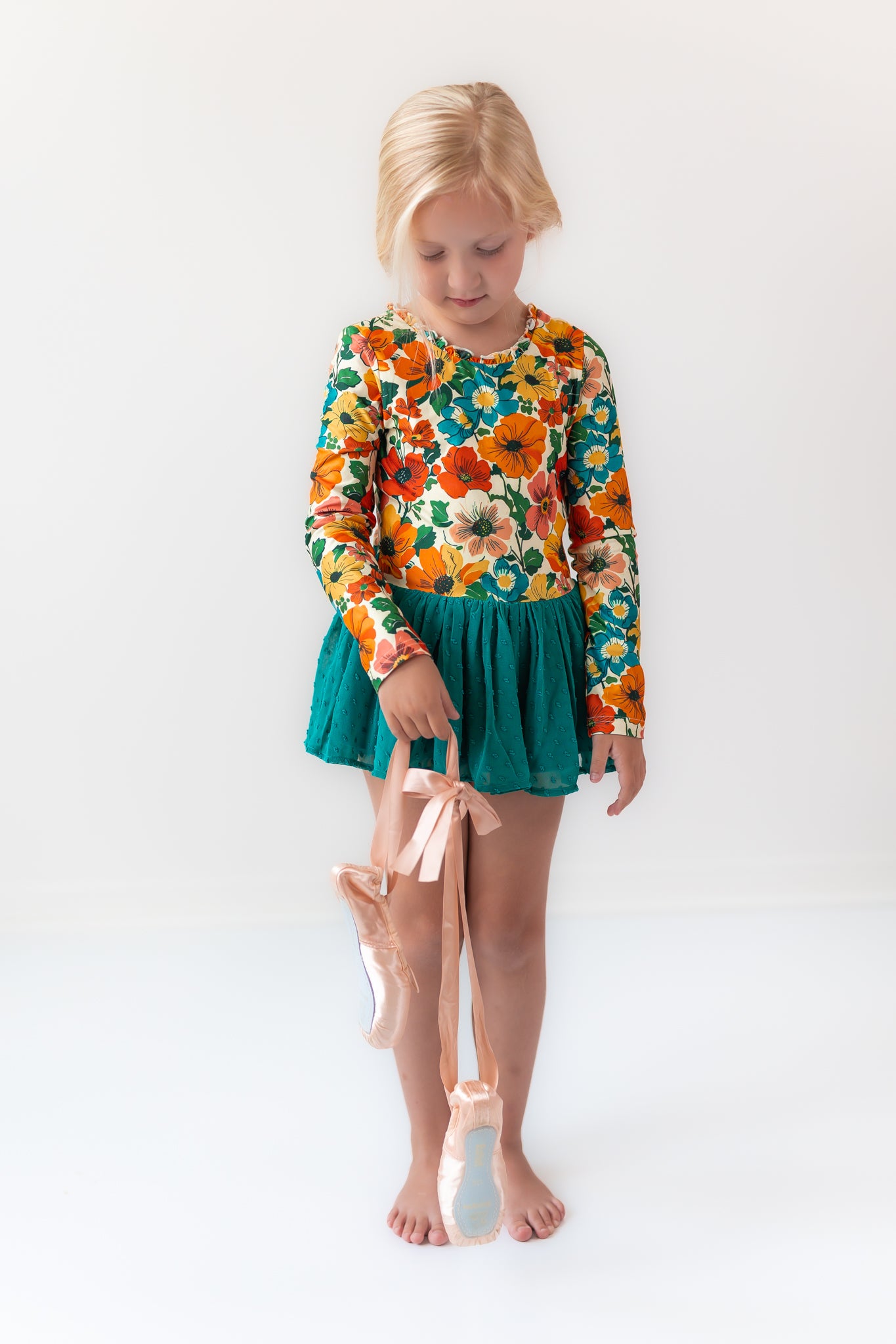 Farrah Clipdot Leotard - Teal Revival
