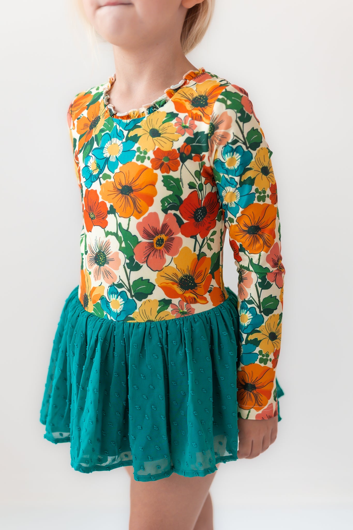 Farrah Clipdot Leotard - Teal Revival