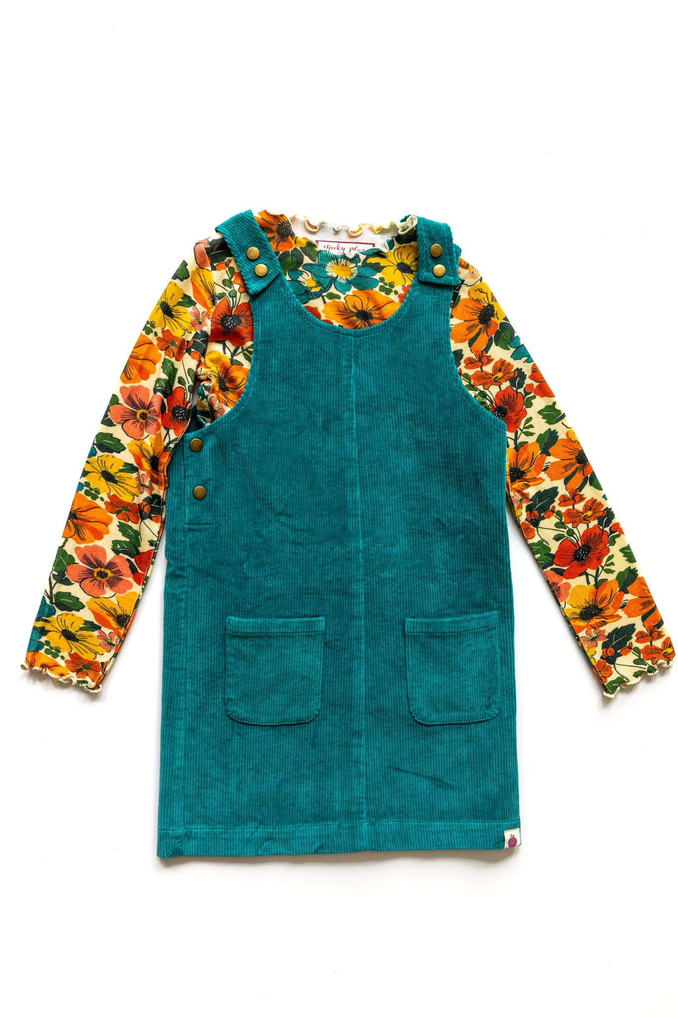 Parker Corduroy Jumper Set - Teal Revival