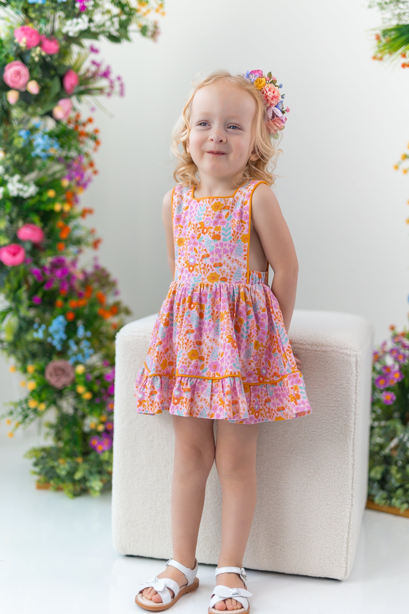 Hazel Bubble Romper - Pink Papaya Parade (Pre-Order)