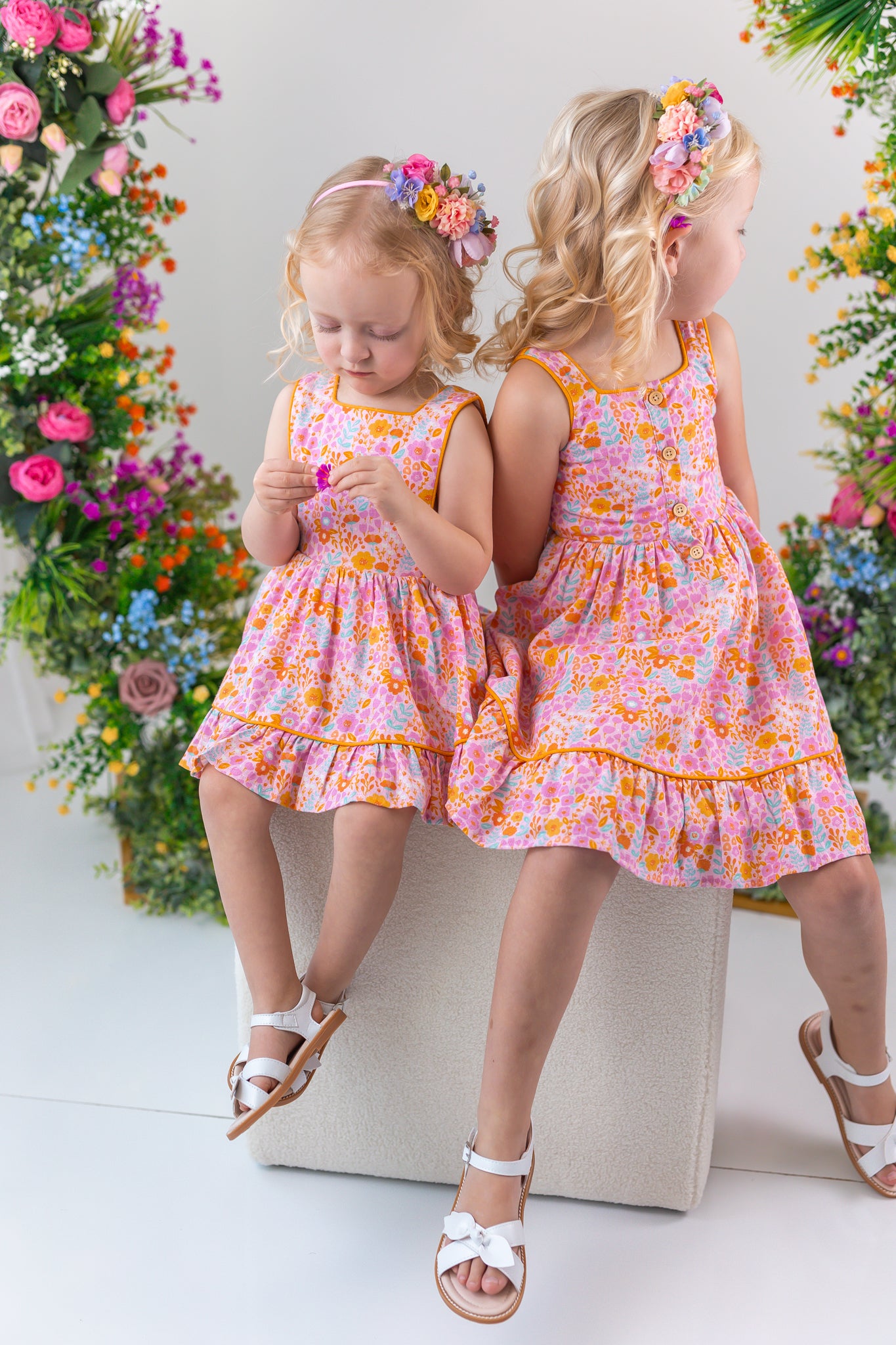 Hazel Bubble Romper - Pink Papaya Parade (Pre-Order)