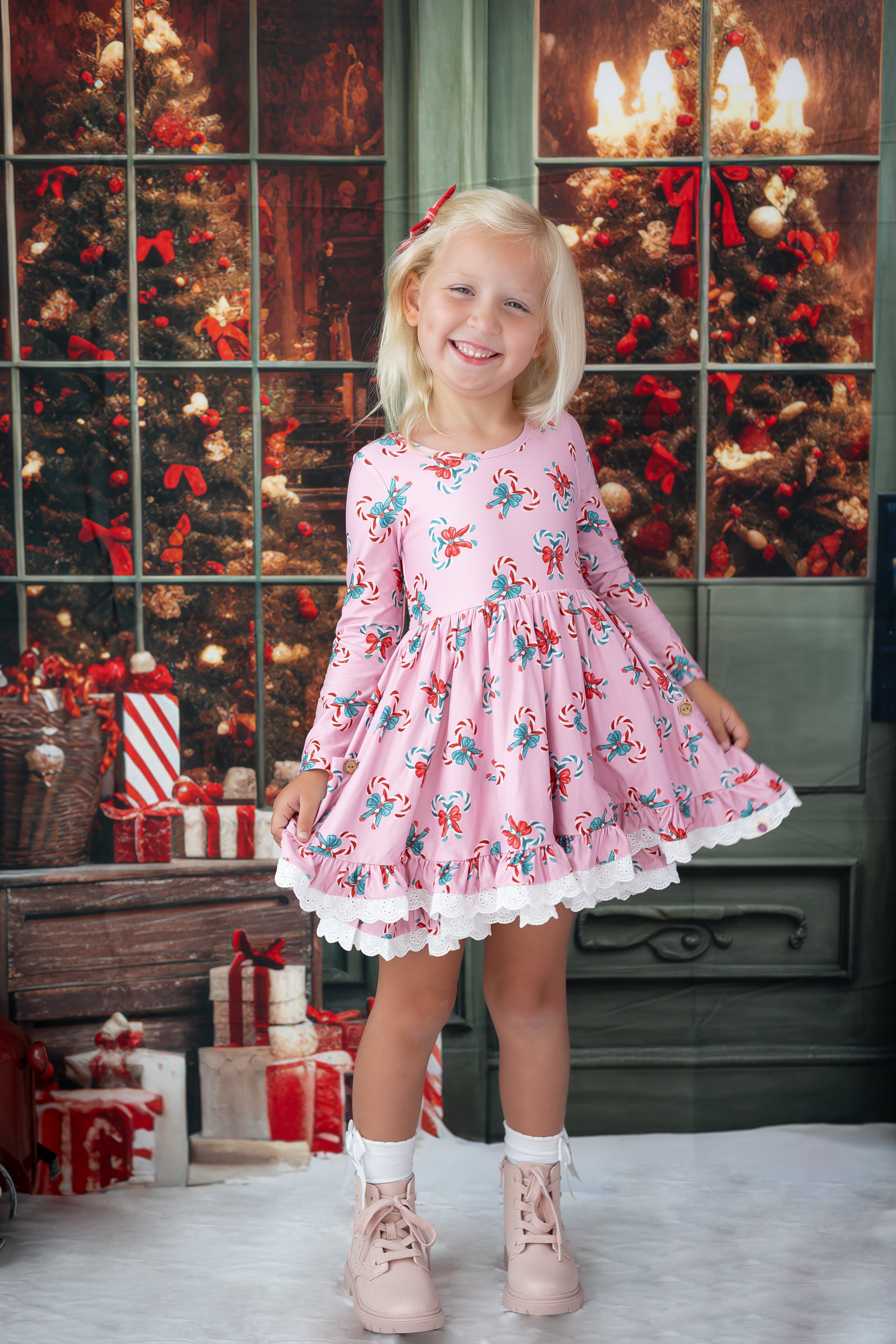 Myra Dress - Pink Peppermint Charm