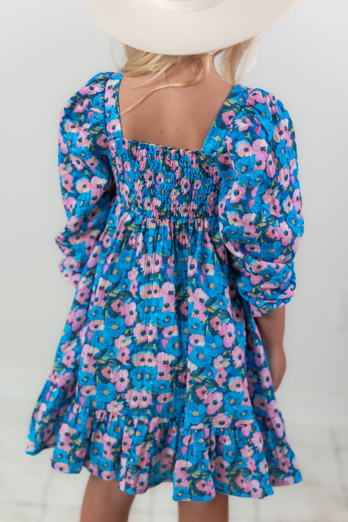 Puff Sleeve Gauze Dress - Storm Petal