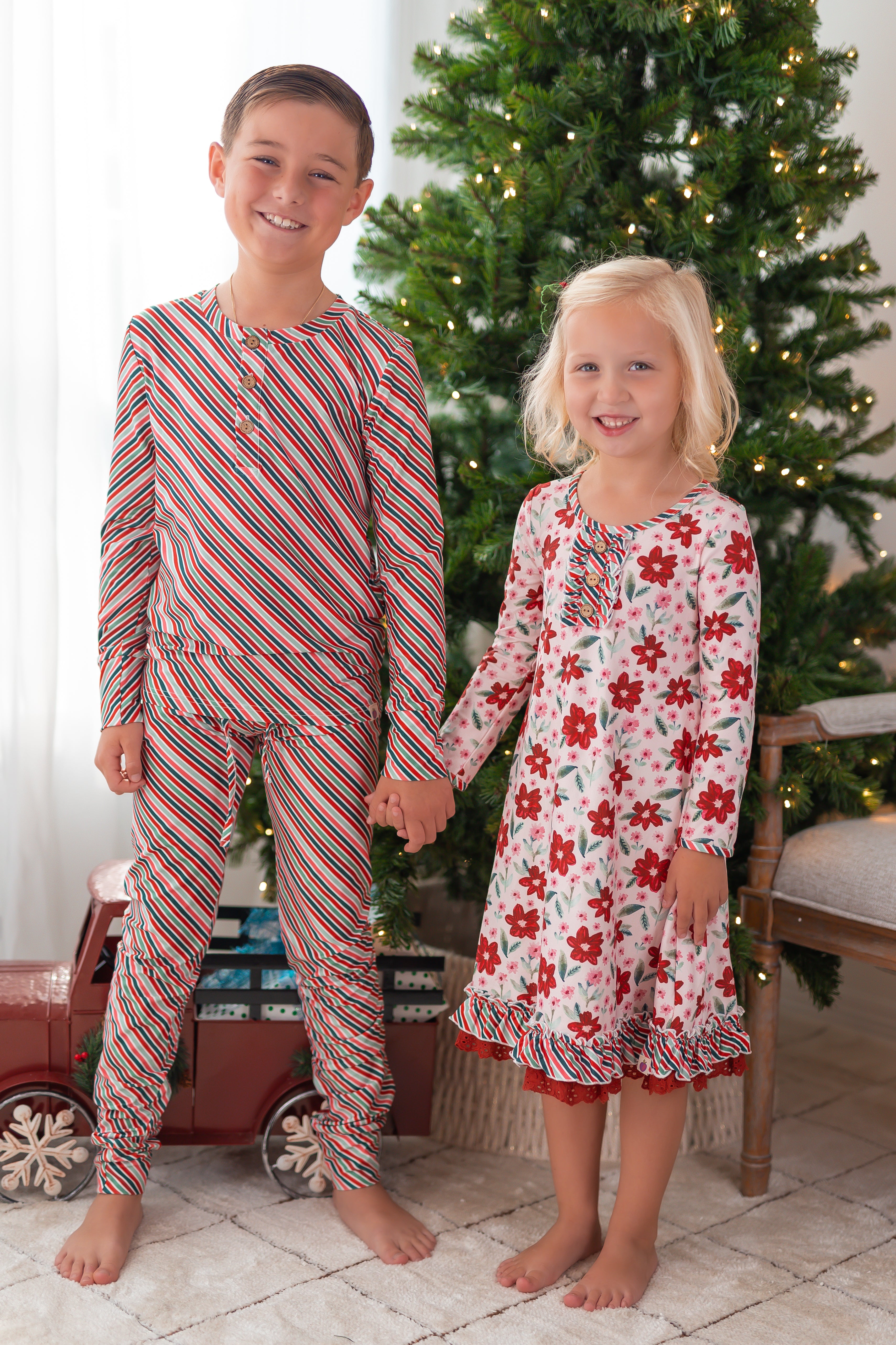 Boy's Loungewear Set - Poinsettia Parade