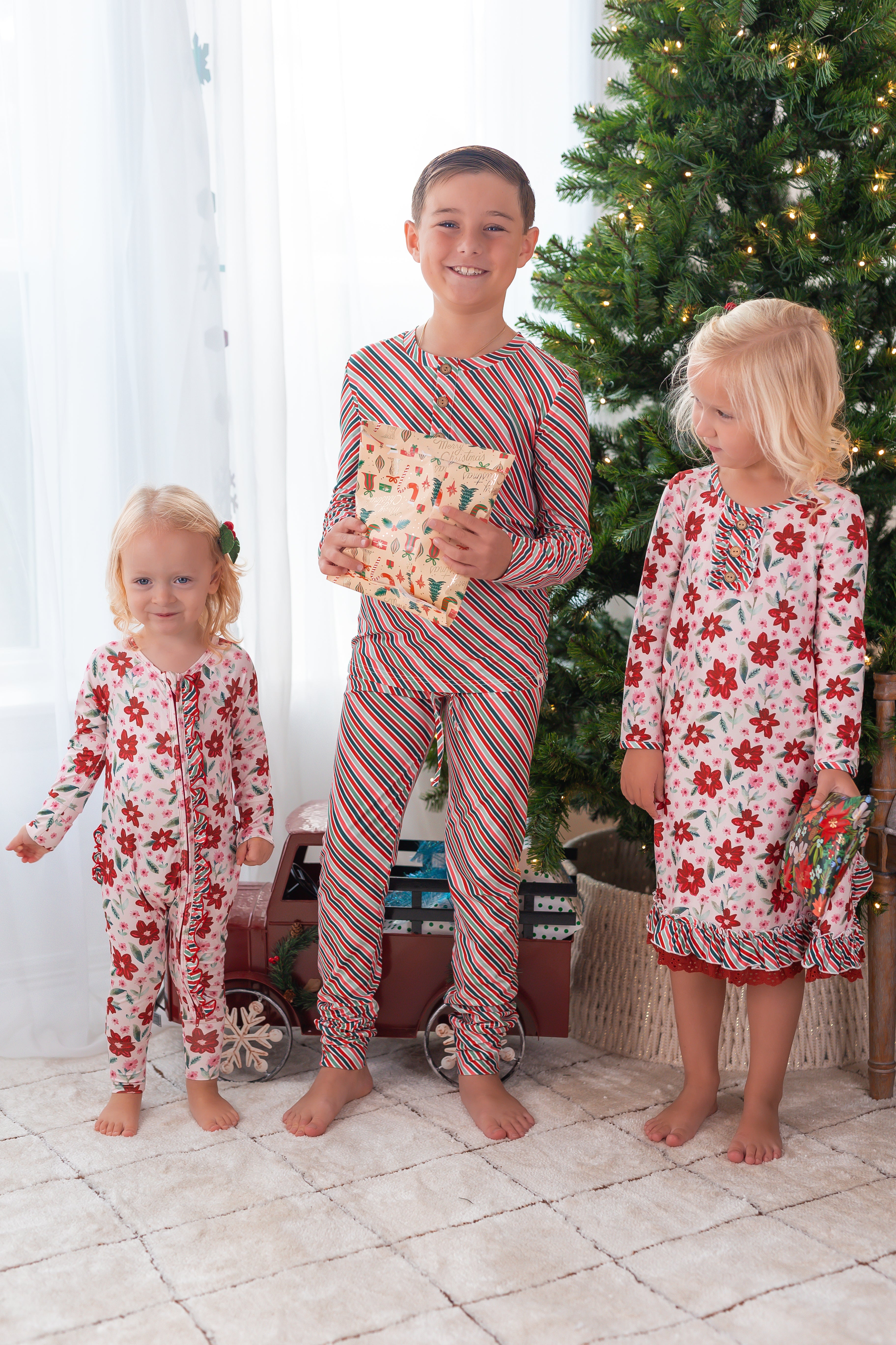 Boy's Loungewear Set - Poinsettia Parade