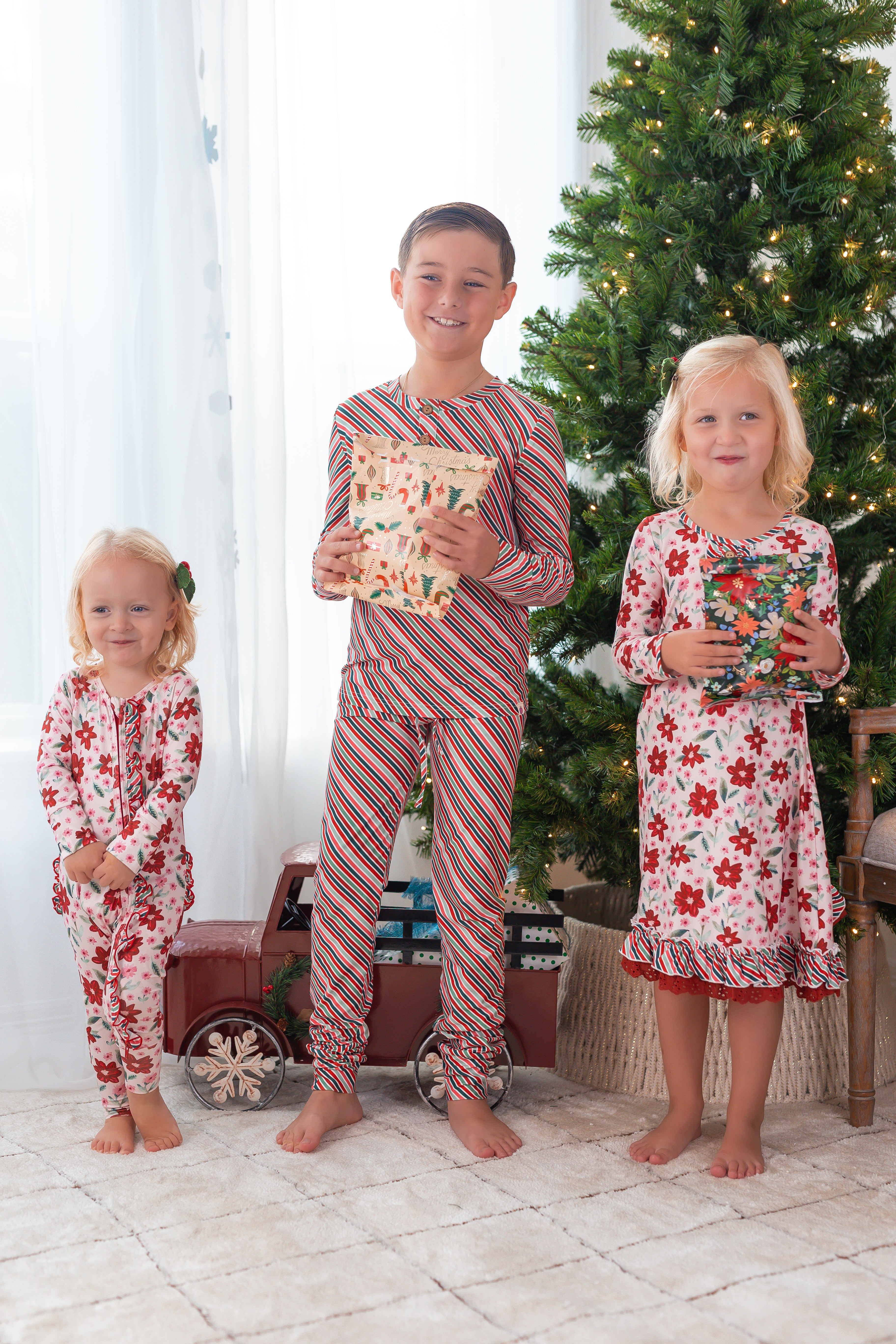 Boy's Loungewear Set - Poinsettia Parade