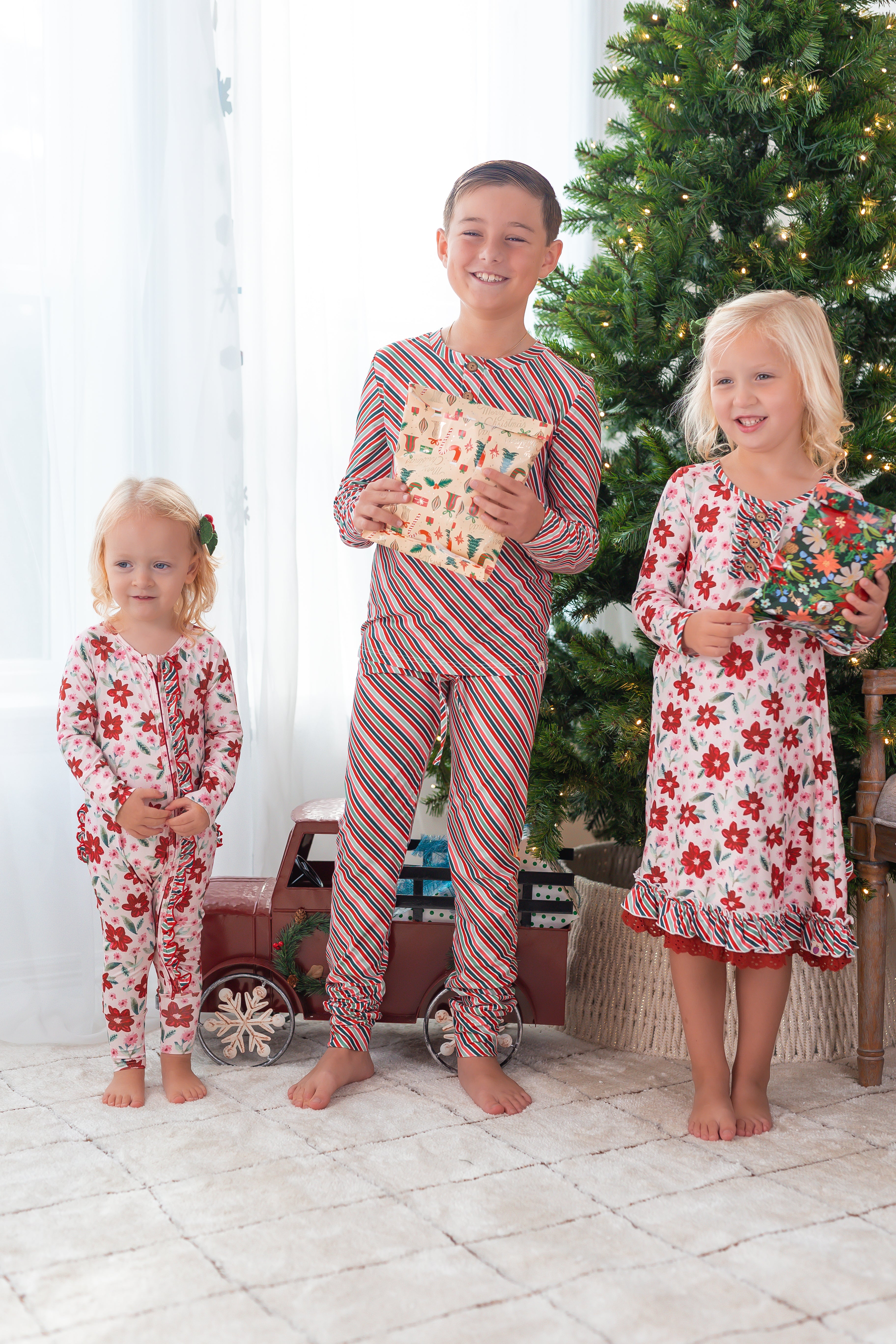 Boy's Loungewear Set - Poinsettia Parade