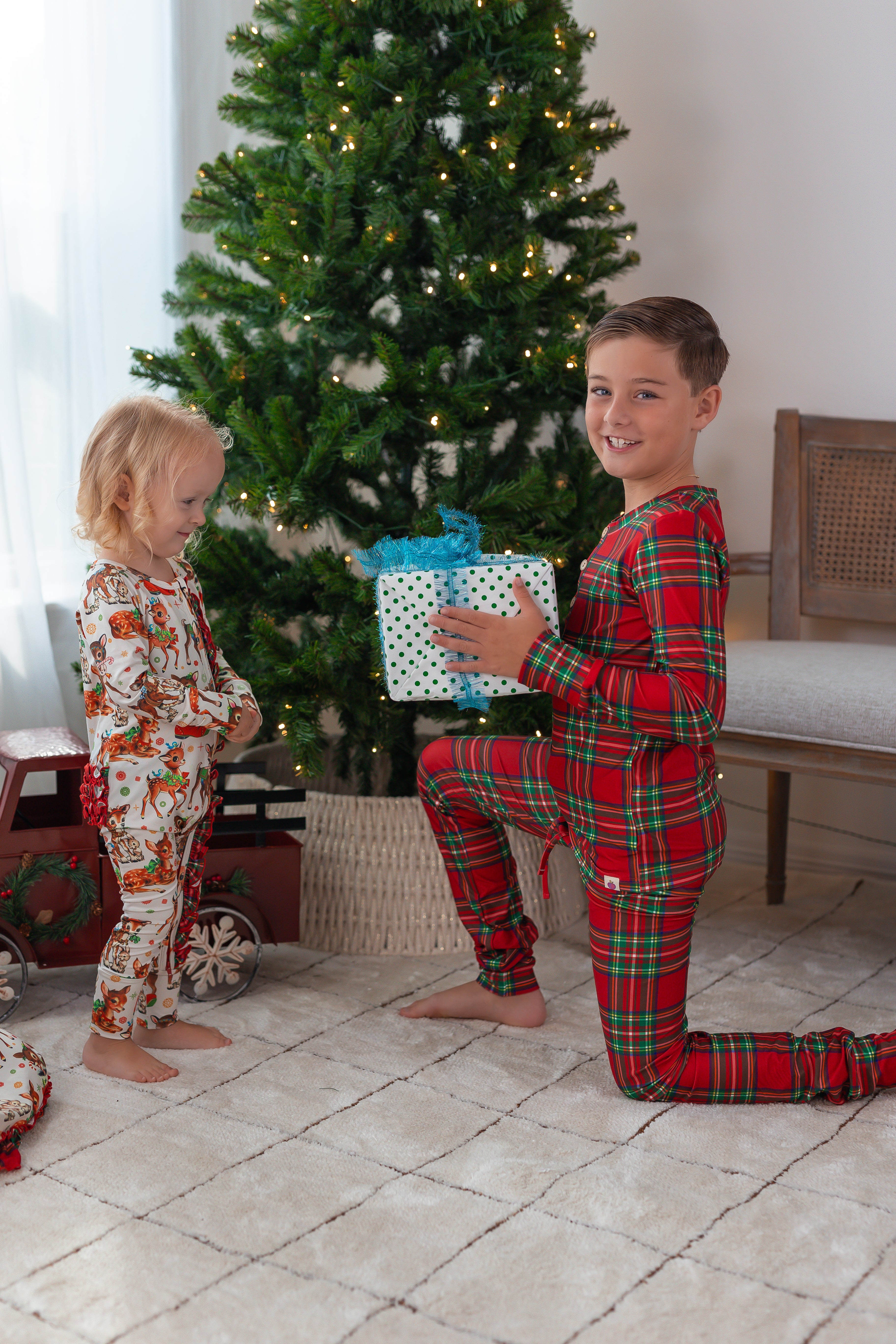 Boy's Loungewear Set - Retro Reindeer Charm