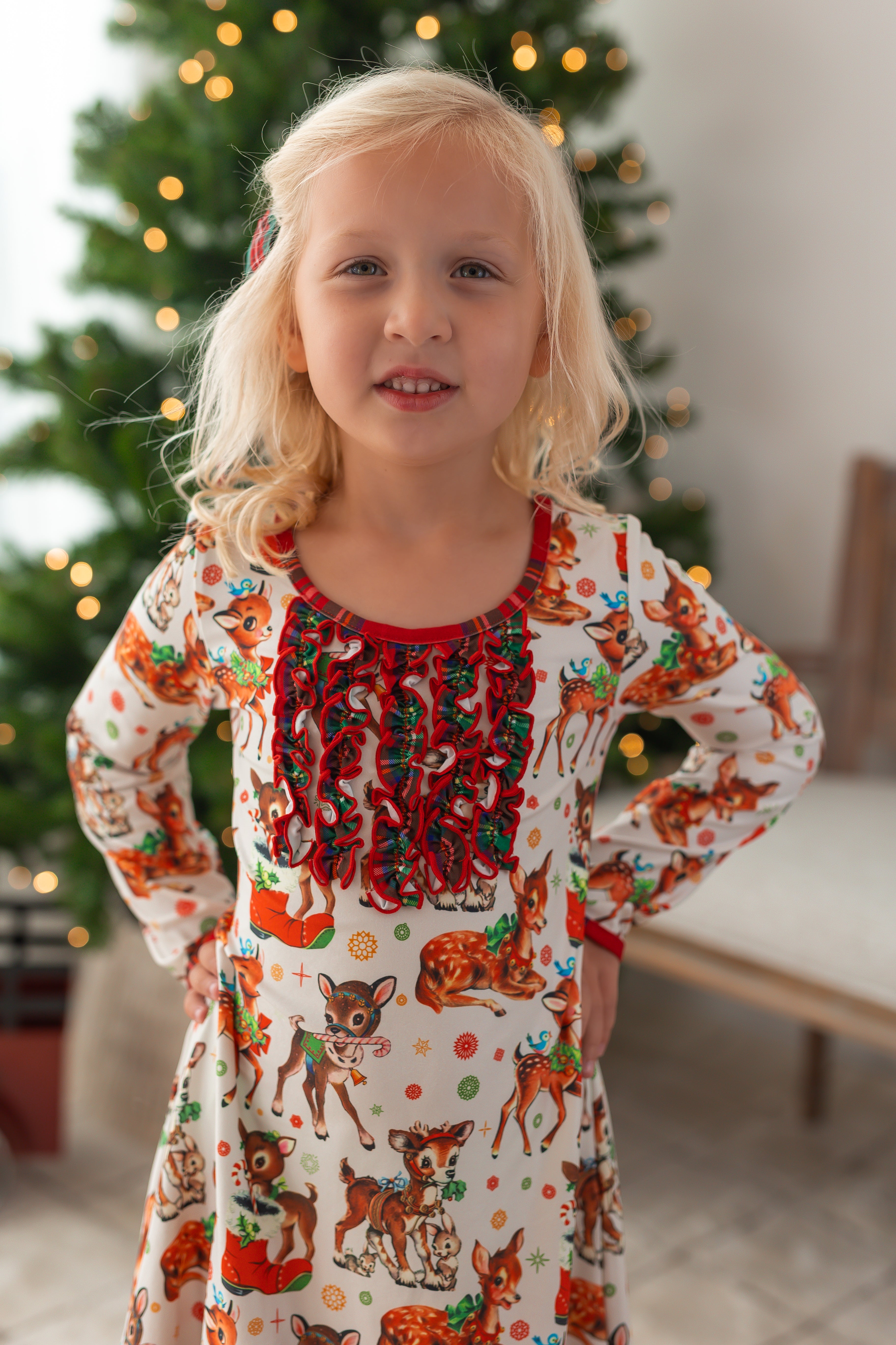 Loungewear Gown - Retro Reindeer Charm (PRE-ORDER)