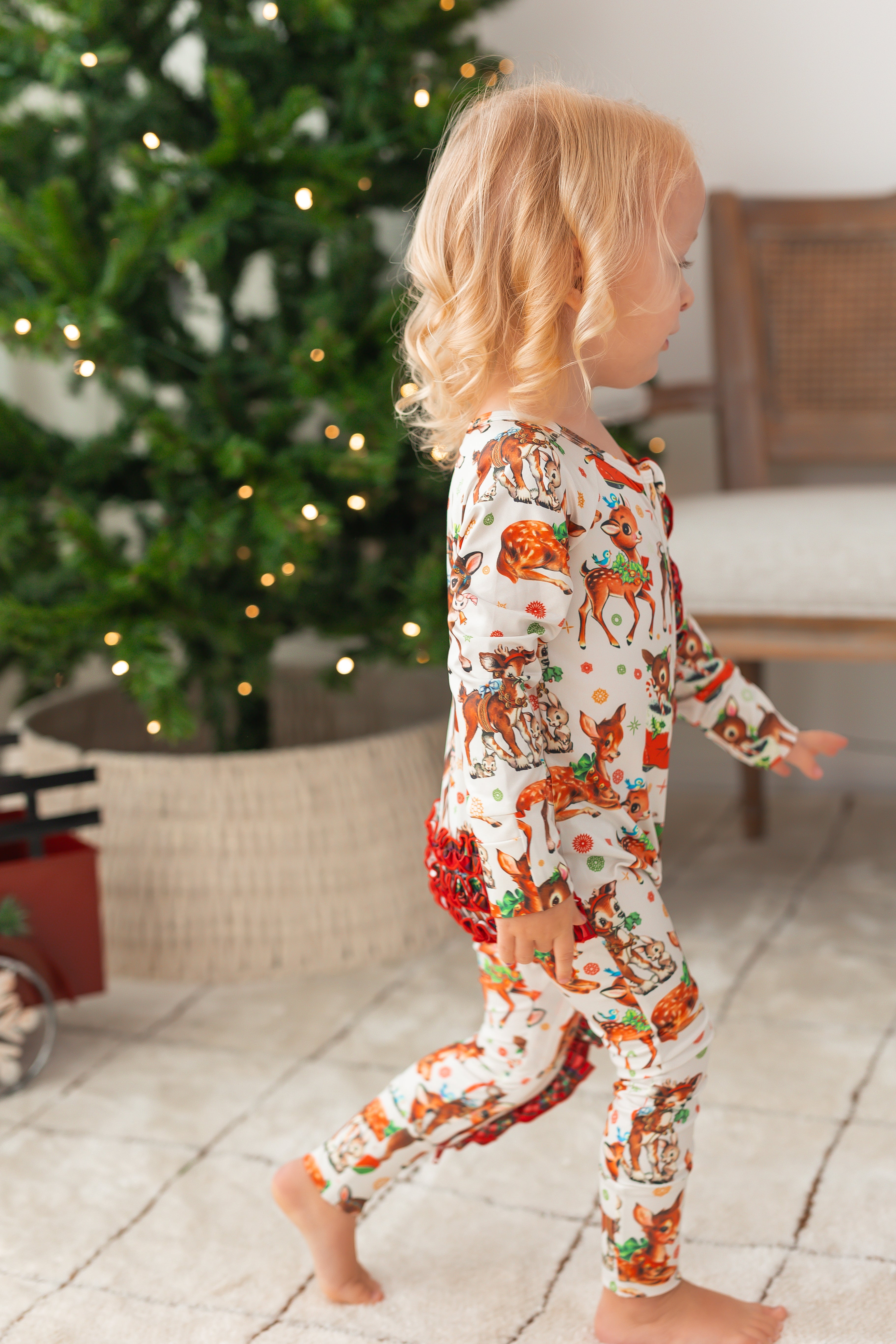 Zipper Loungewear - Retro Reindeer Charm