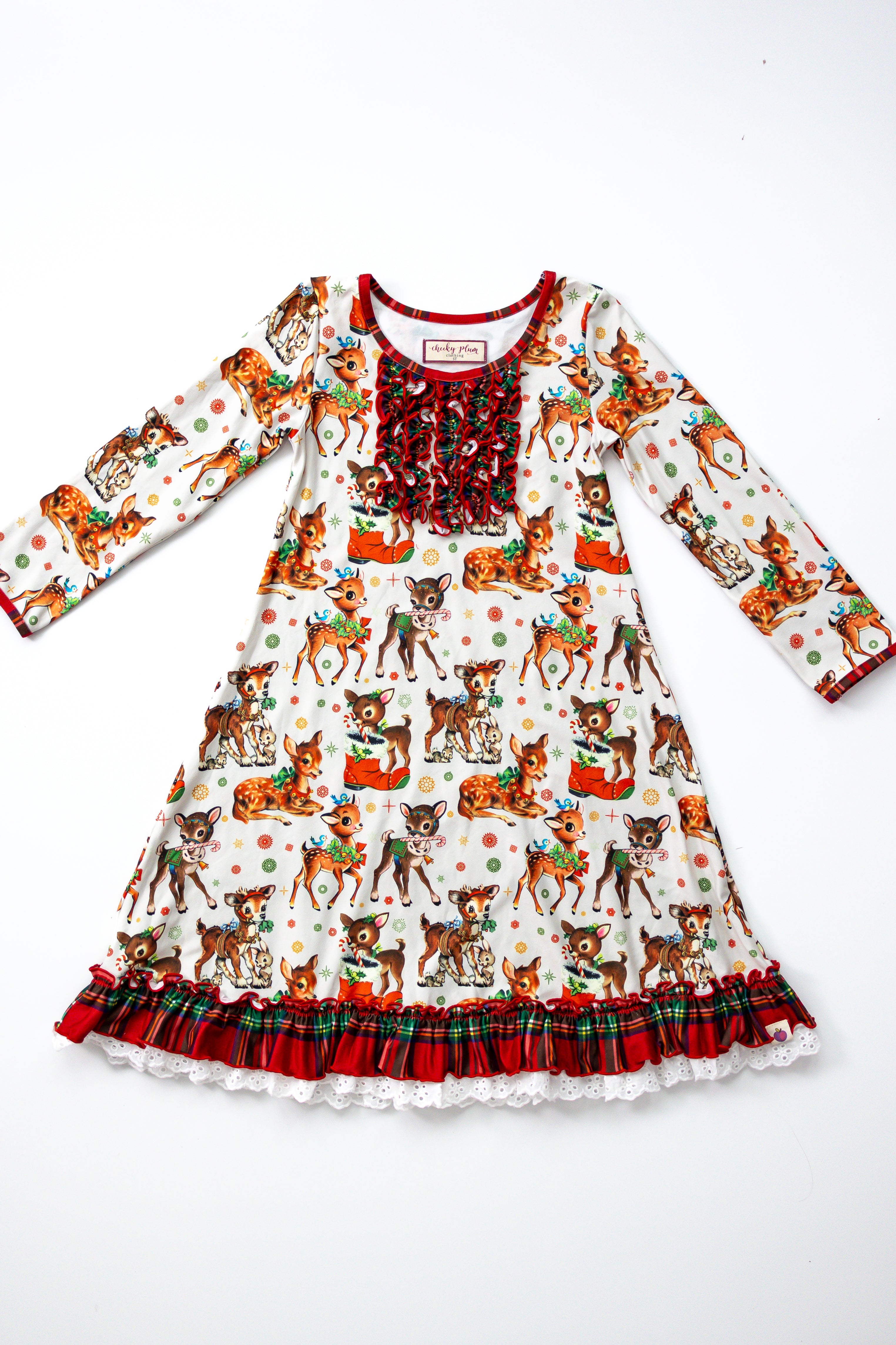 Loungewear Gown - Retro Reindeer Charm