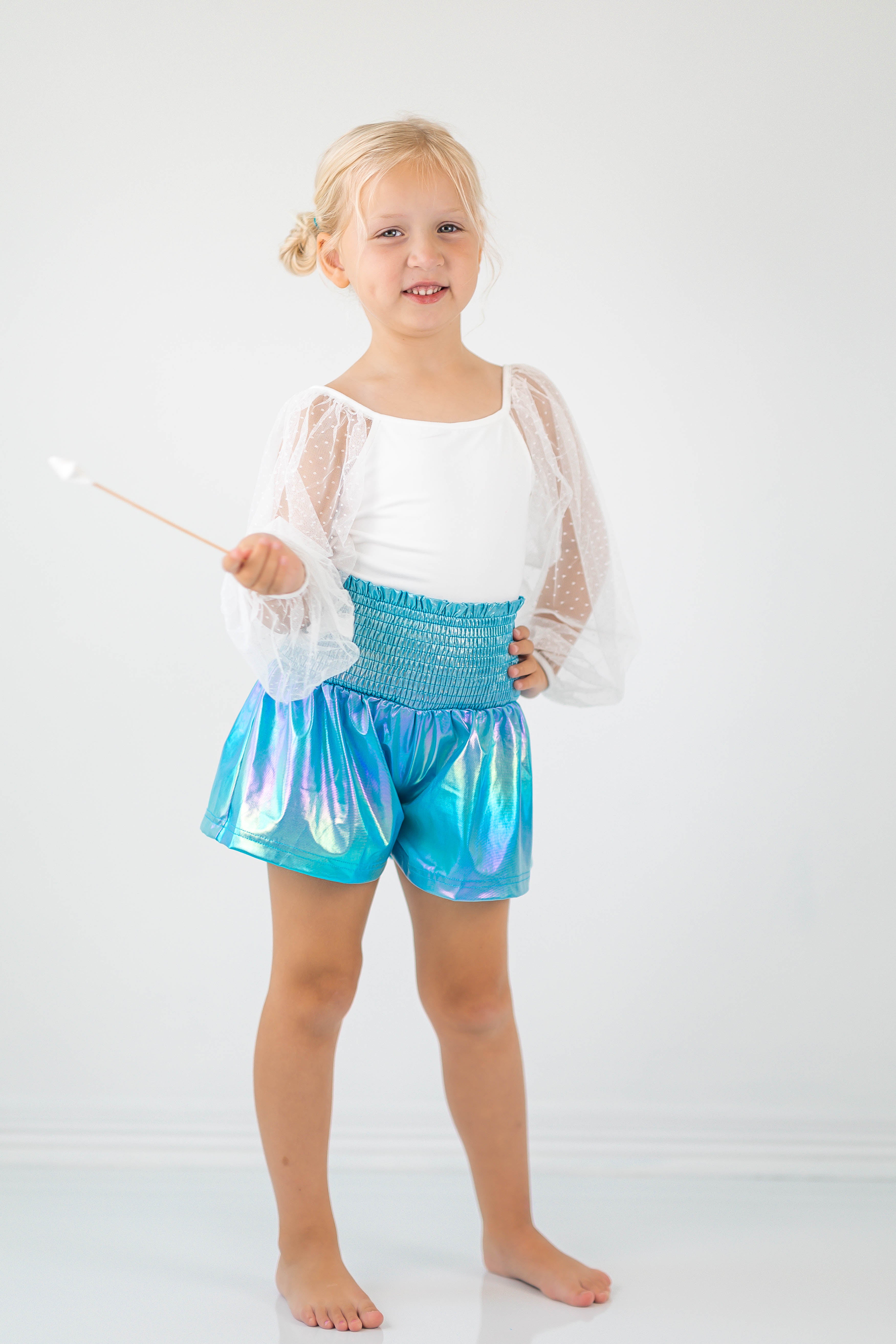 Flowy Metallic Shorts - Cloud Nine