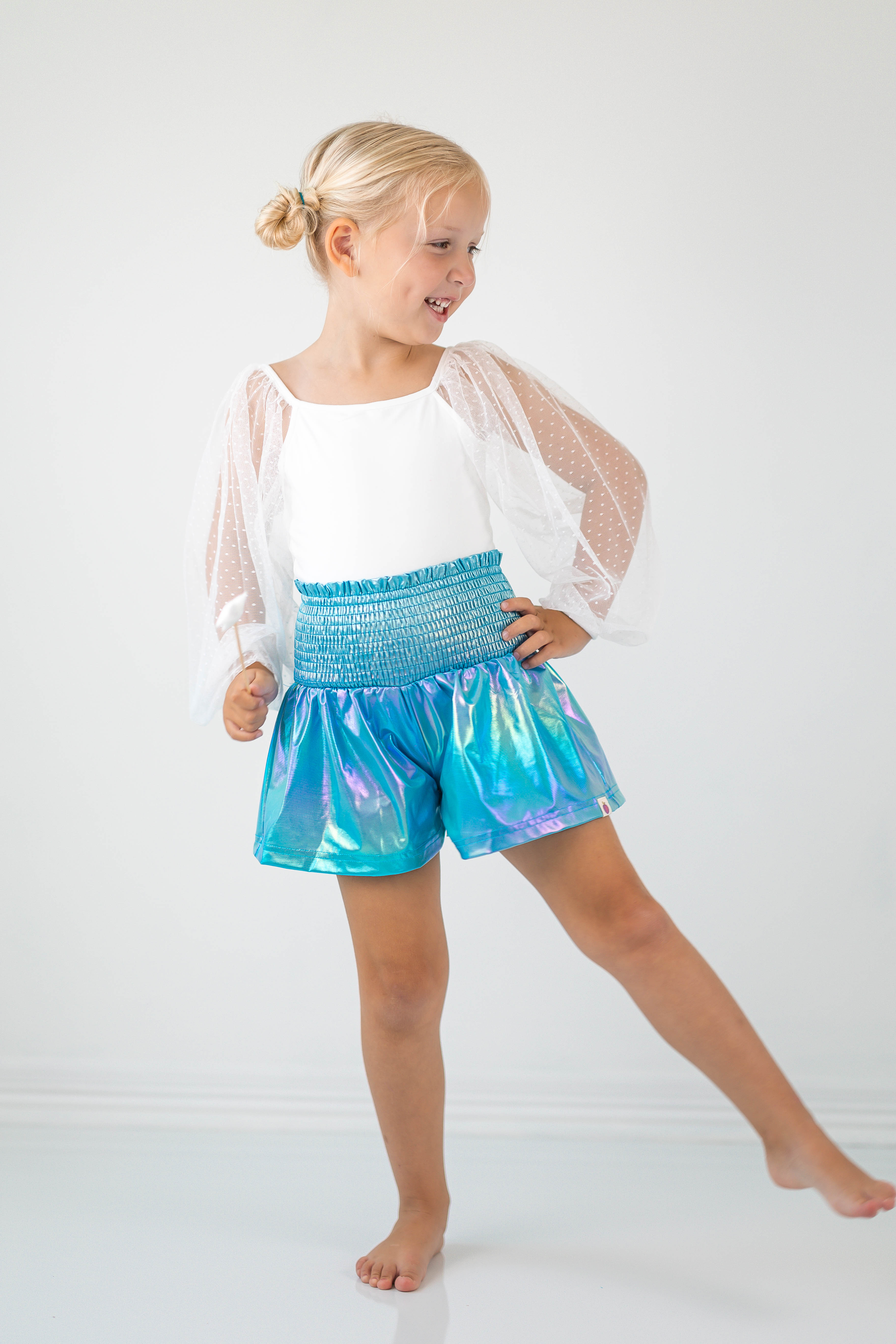 Flowy Metallic Shorts - Cloud Nine