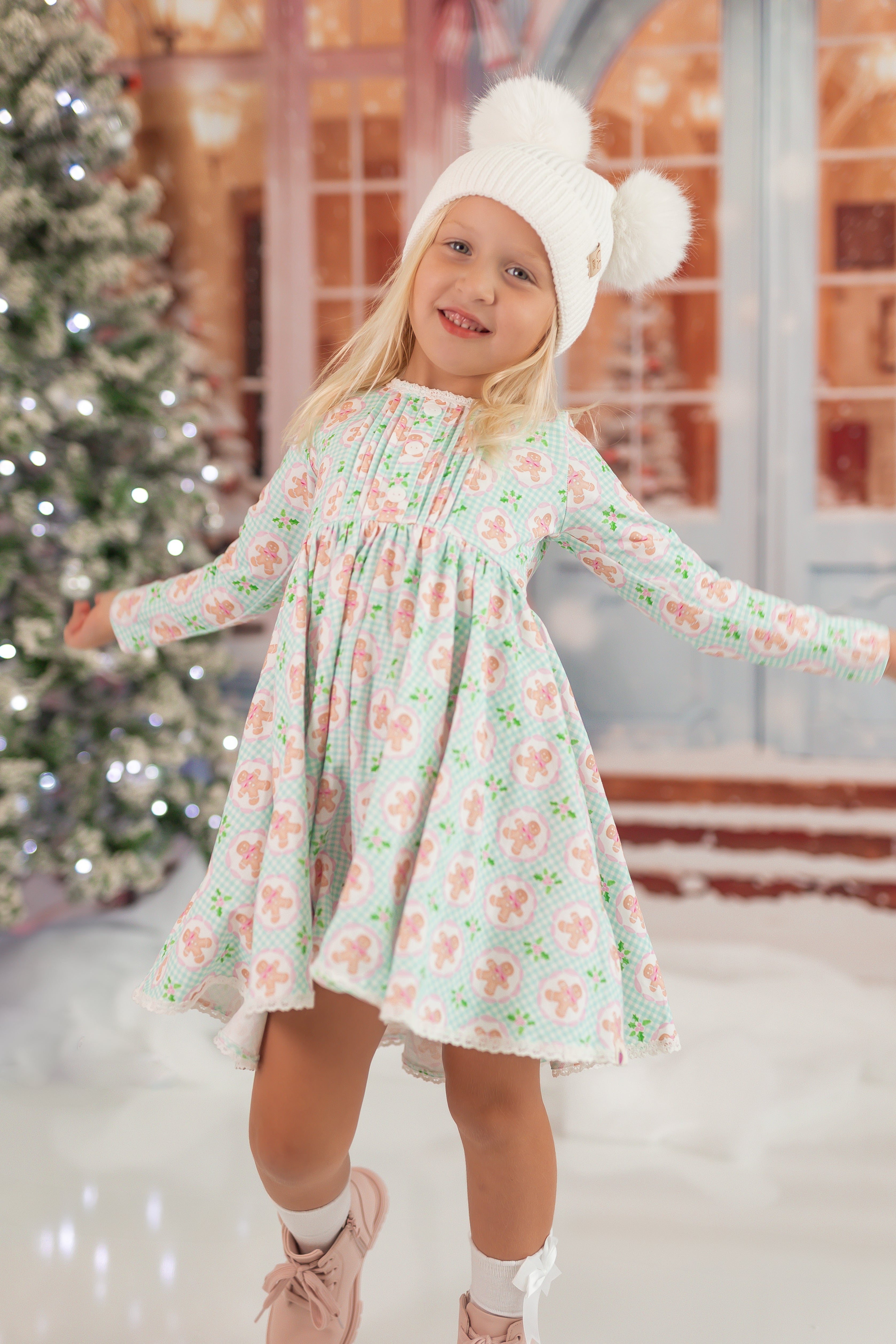 Penelope Knit Dress - Gingerbread Delight