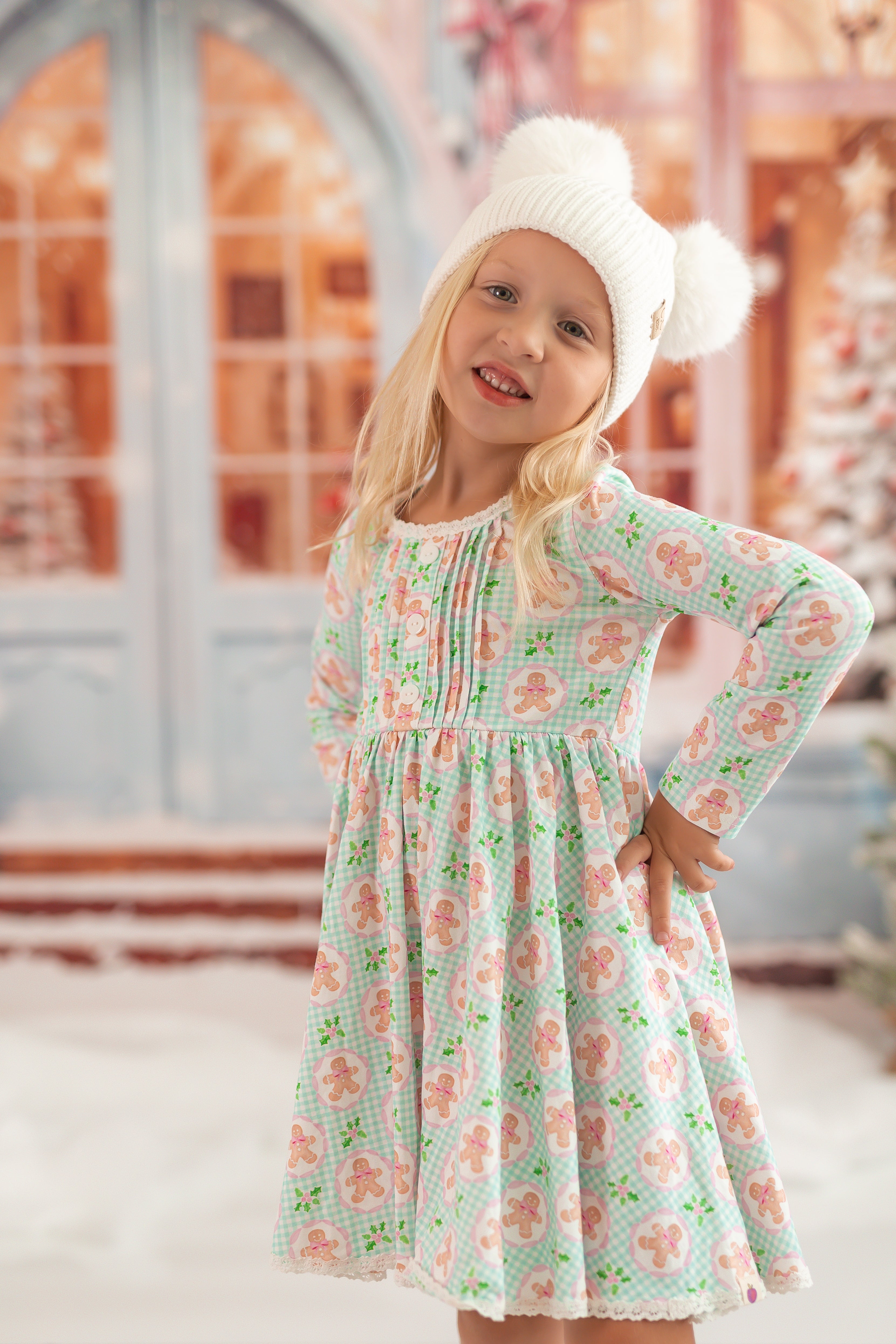 Penelope Knit Dress - Gingerbread Delight