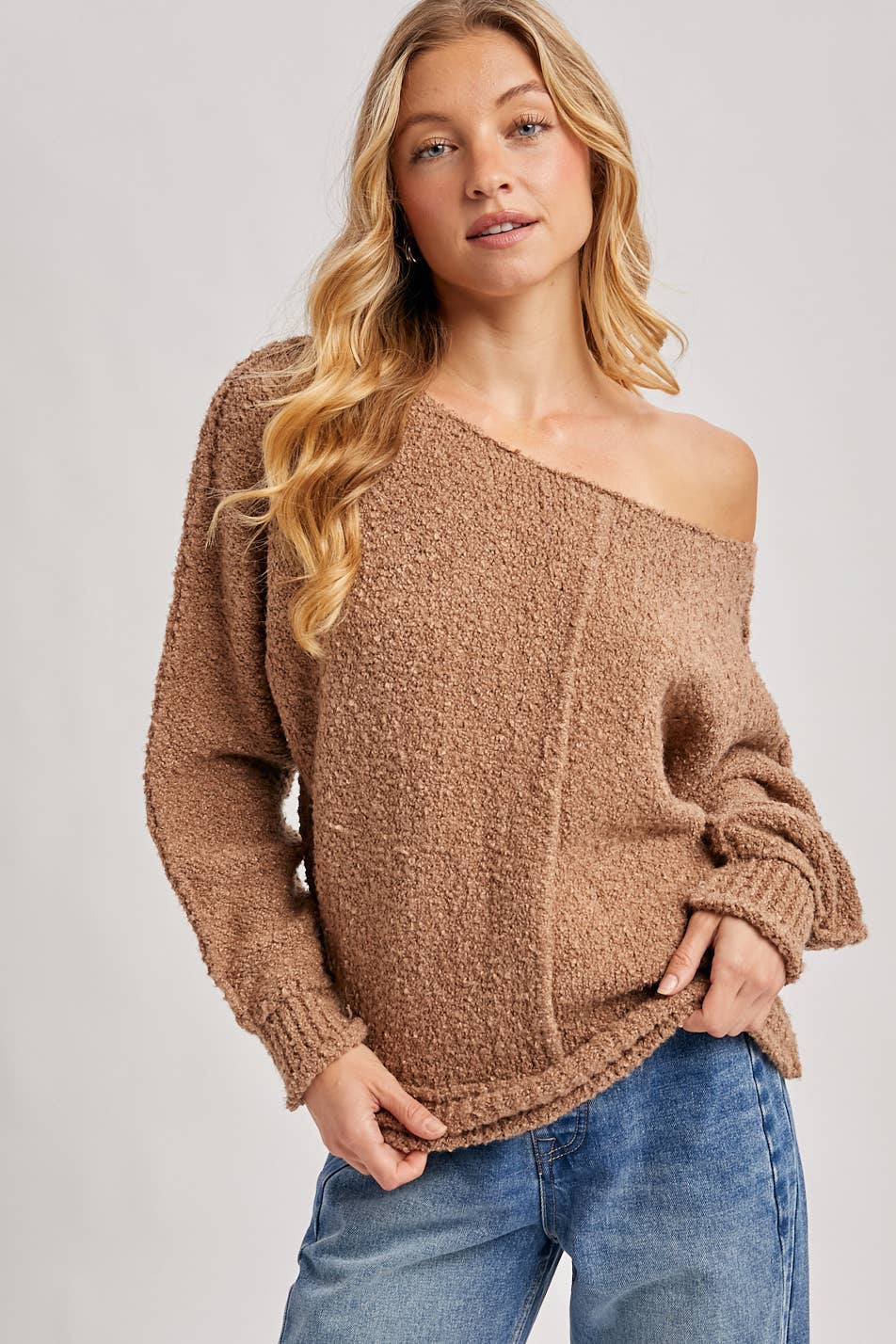 Women's Oversized Sweater - Latte