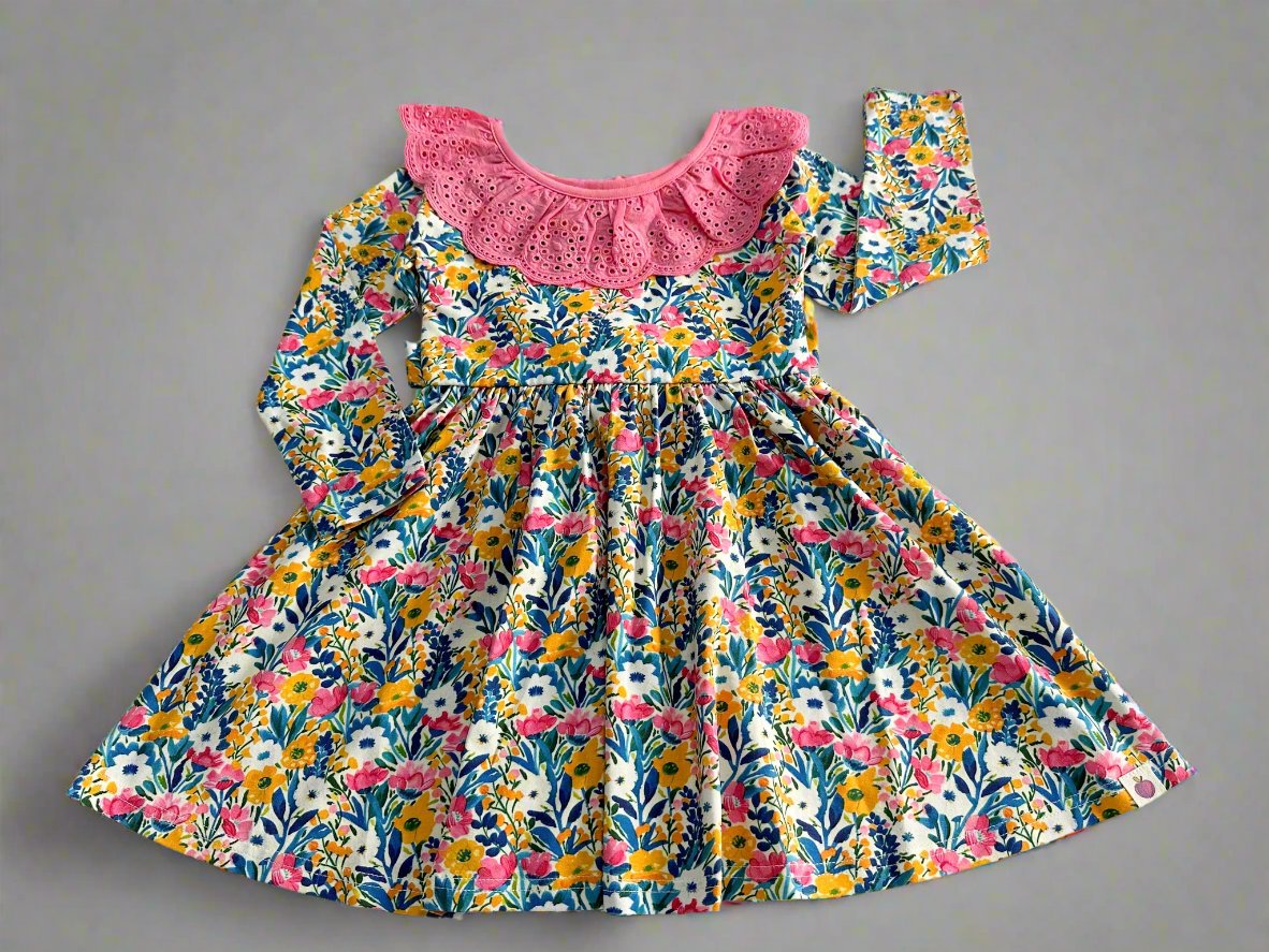 Penelope Knit Dress - Whimsical Wildflowers