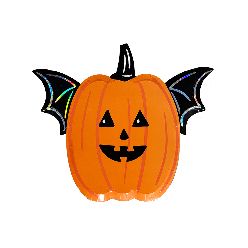 Going Batty Large Pumpkin Plates - 8 PK