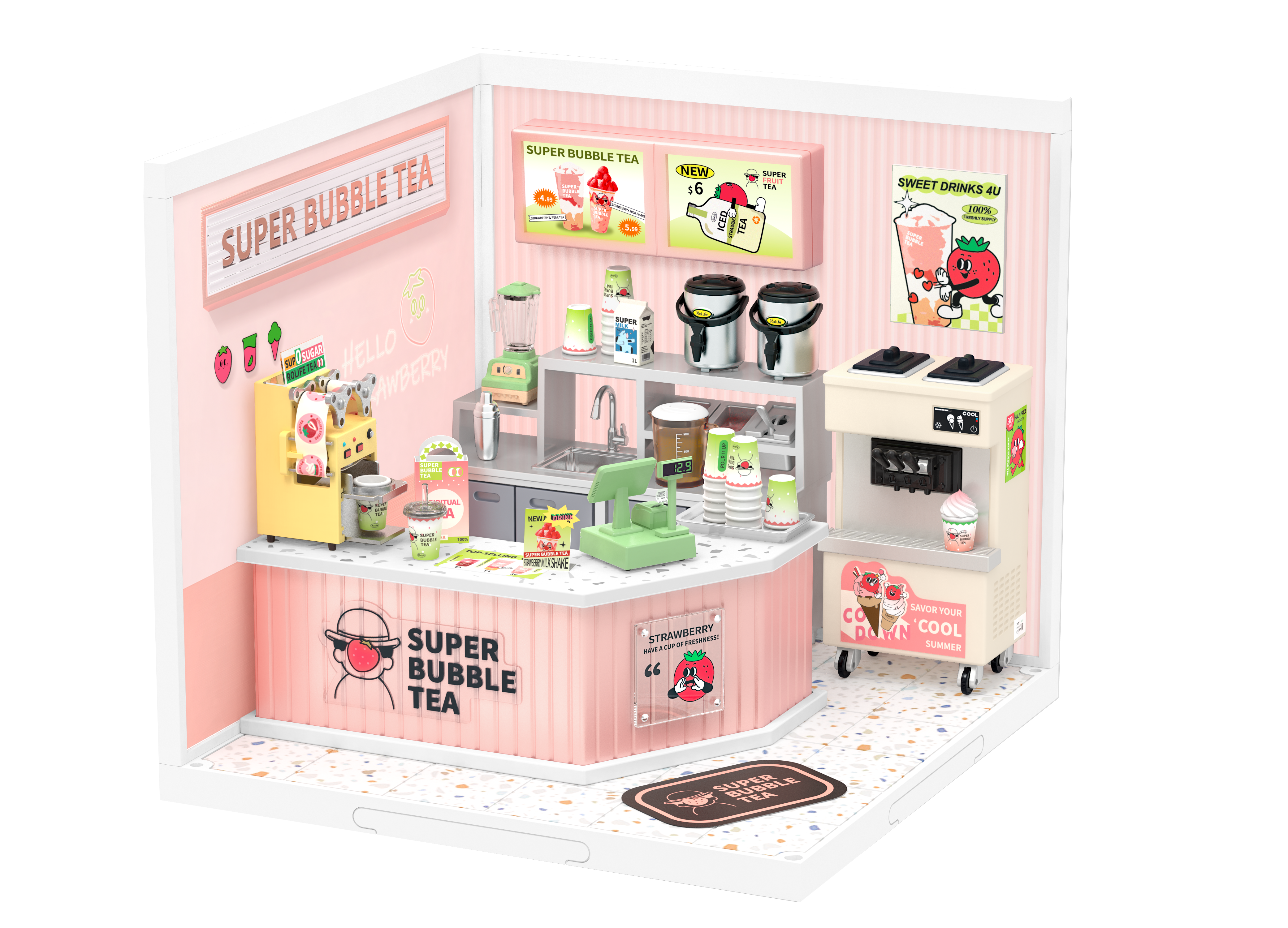 Double Joy Bubble Tea DIY Miniature House