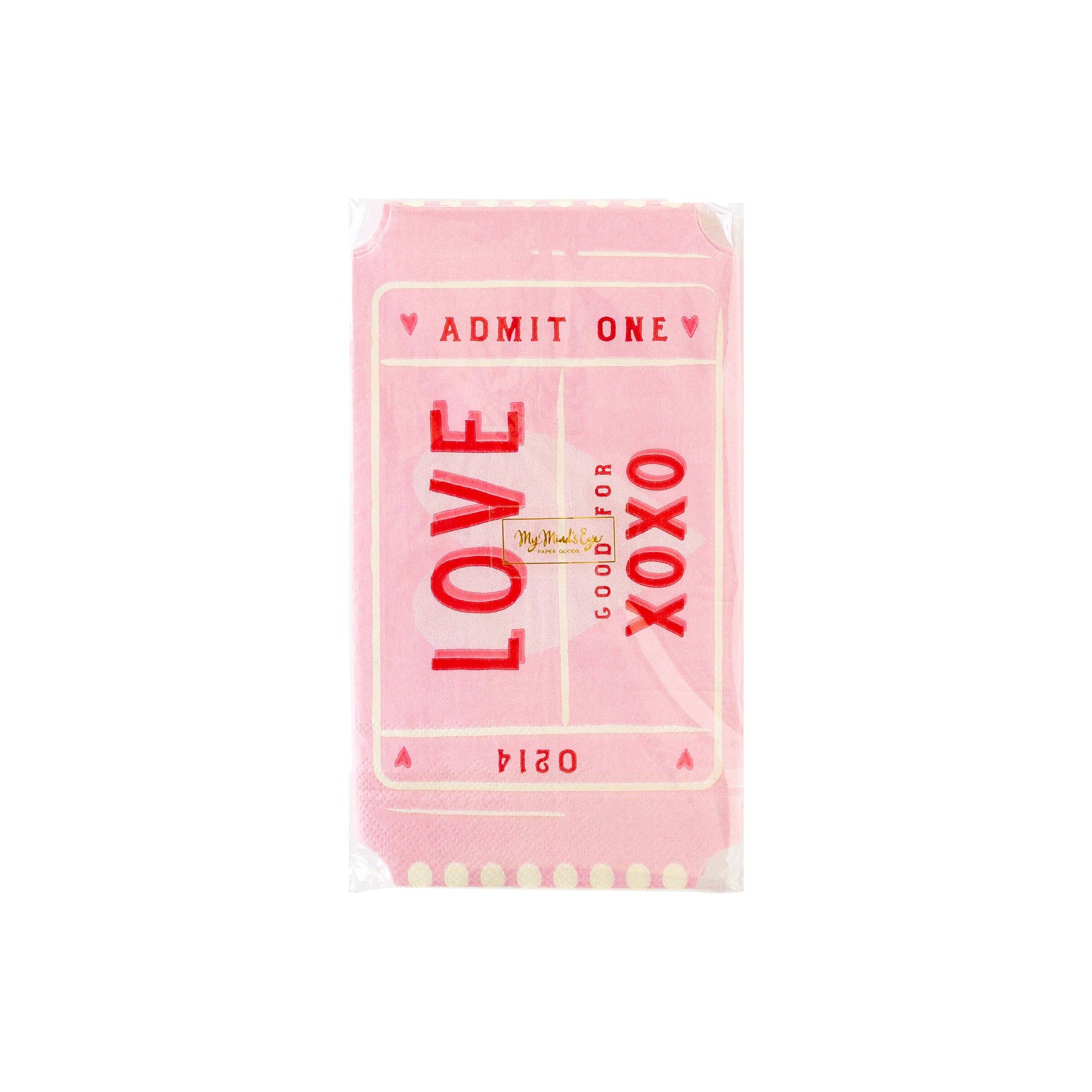 Love Ticket Shaped Dinner Paper Napkin - 24 PK