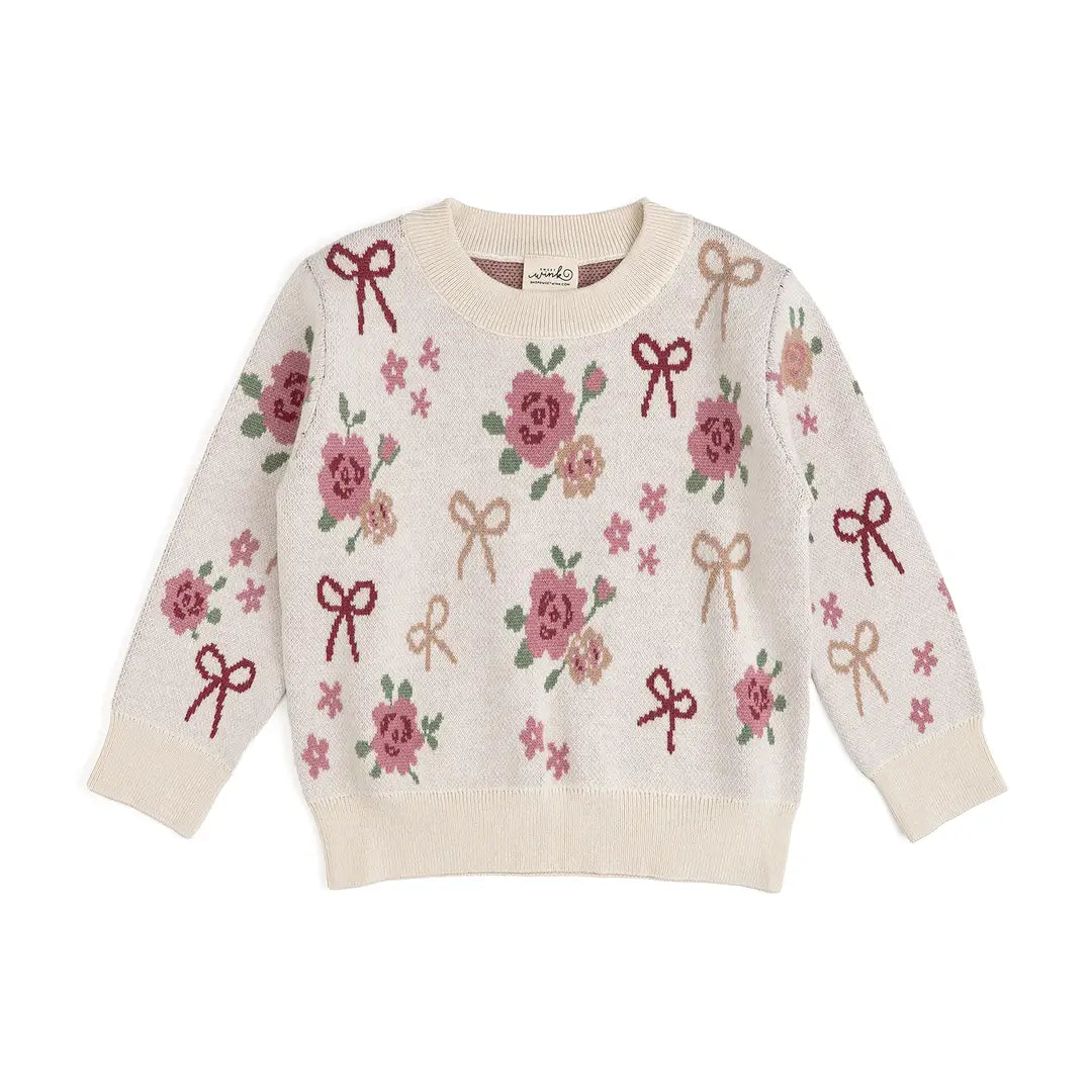 Sweet Wink Coquette Rose Knit Sweater