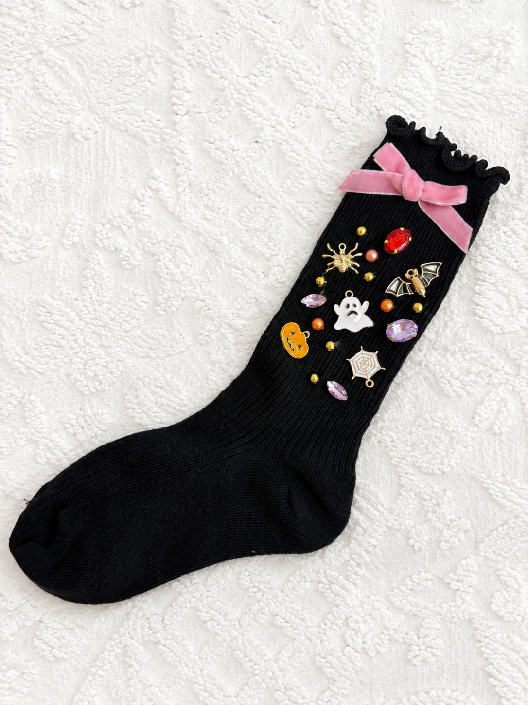 Girls Crew Socks - Bows & Boos