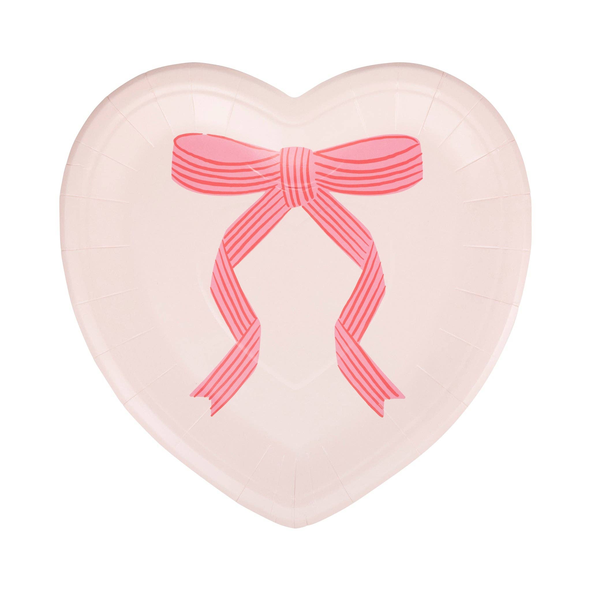 Tied Bow Heart Plate - 8 PK