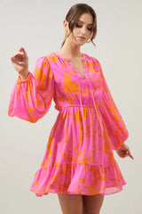 Women's Sugarlips Balloon Sleeve Dress | Lava Flow
