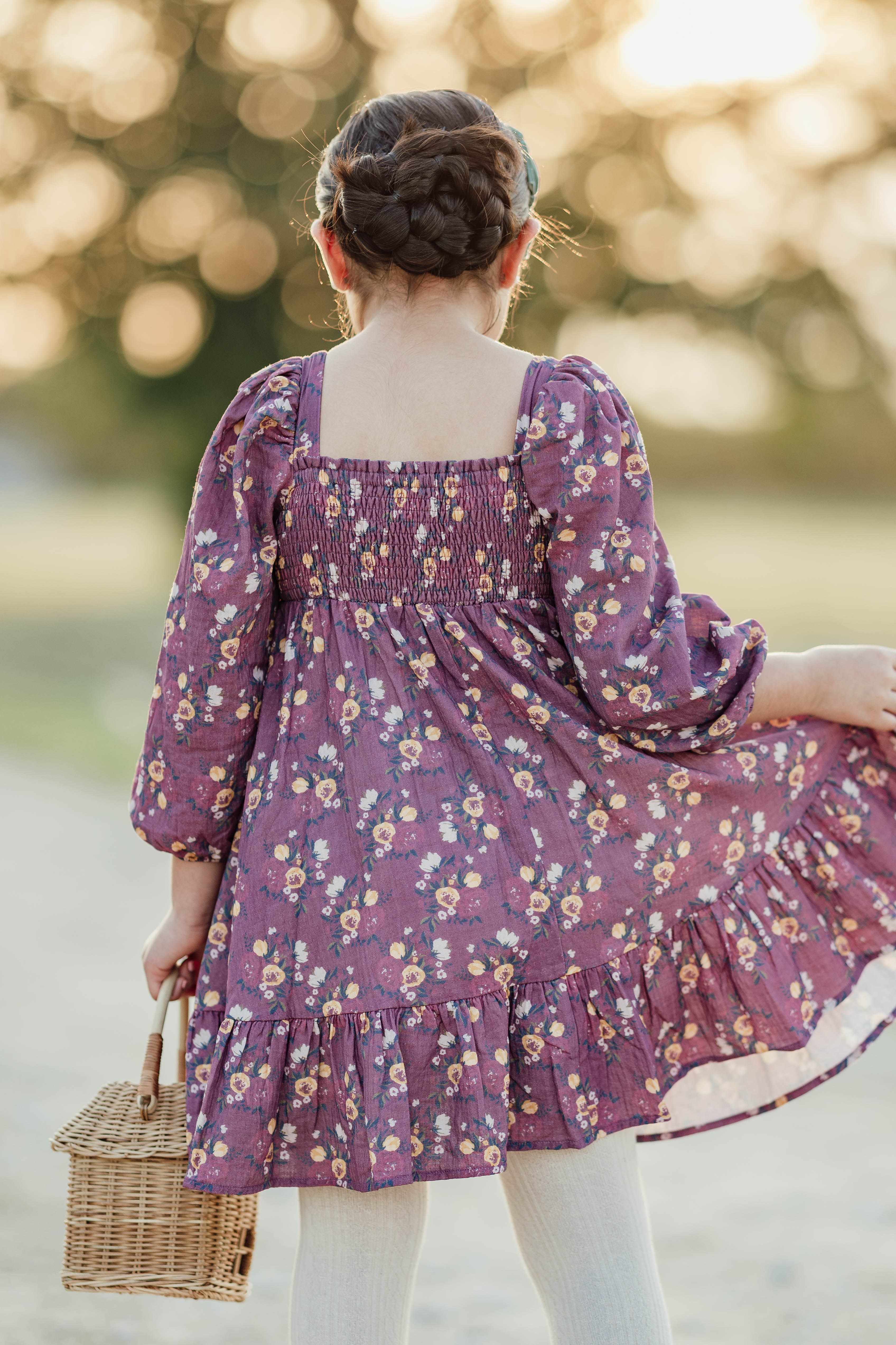 Puff Sleeve Gauze Dress - Moonlit Peony