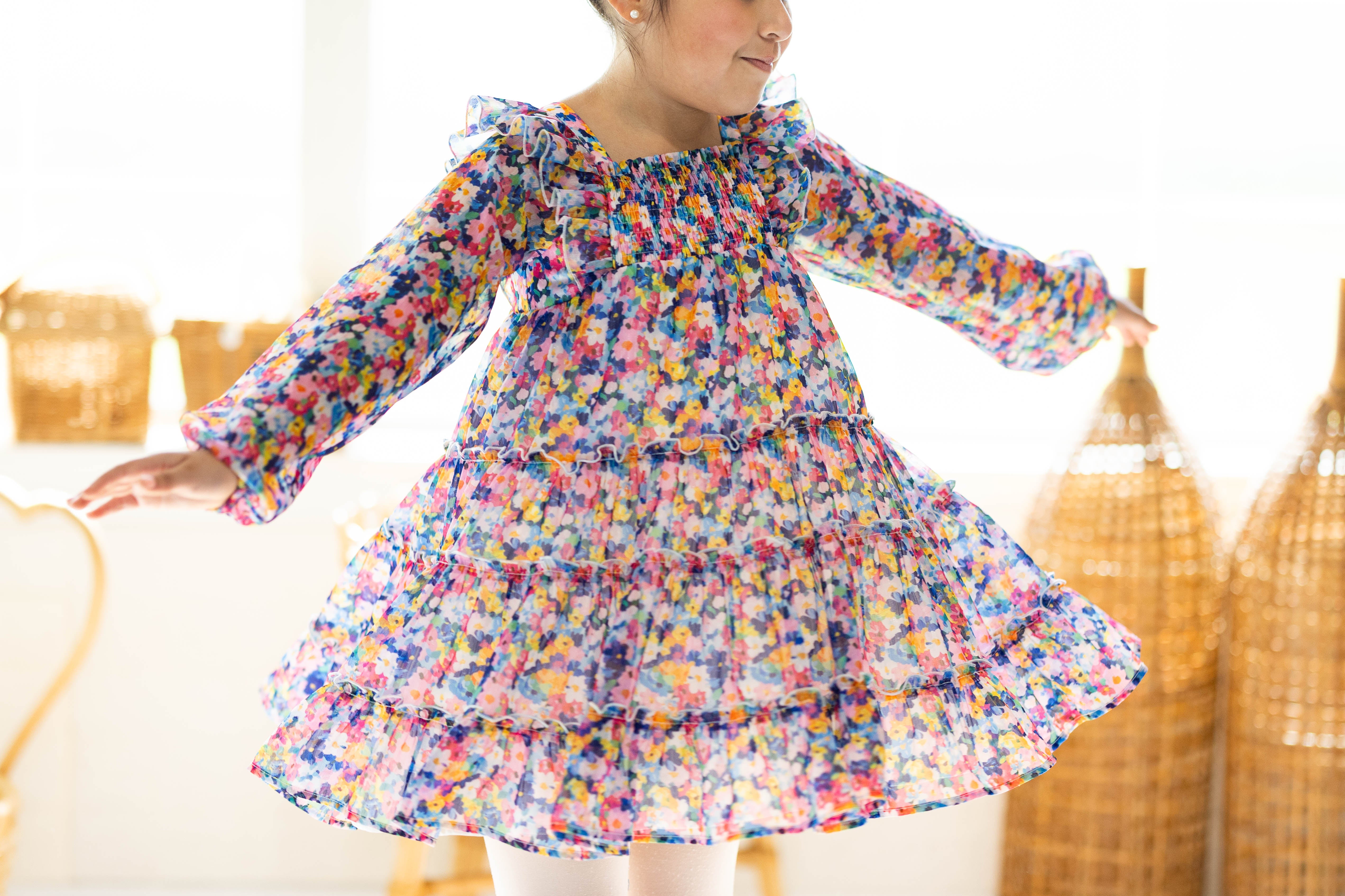 Brielle Shimmer Dress - Painted Petals