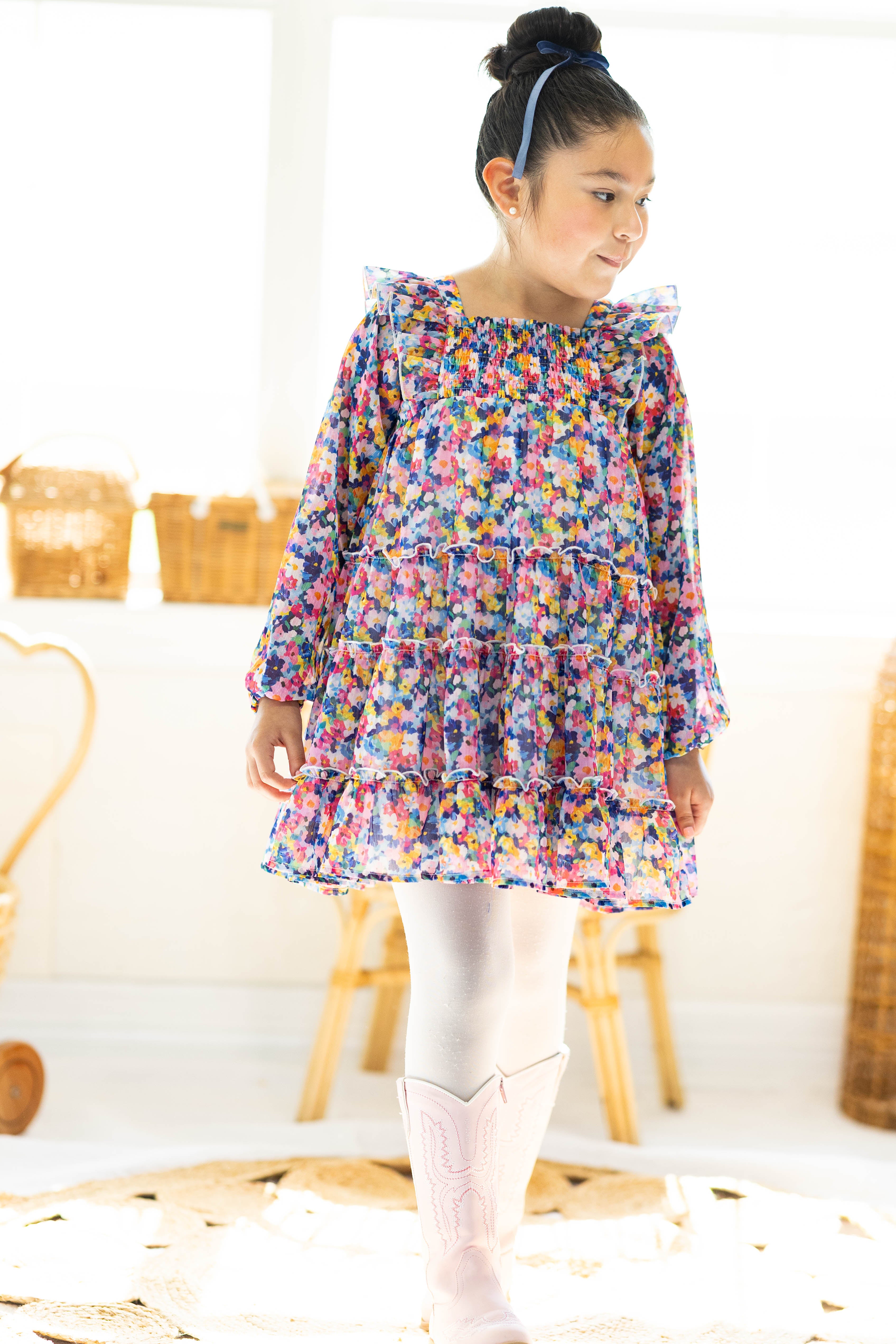 Brielle Shimmer Dress - Painted Petals
