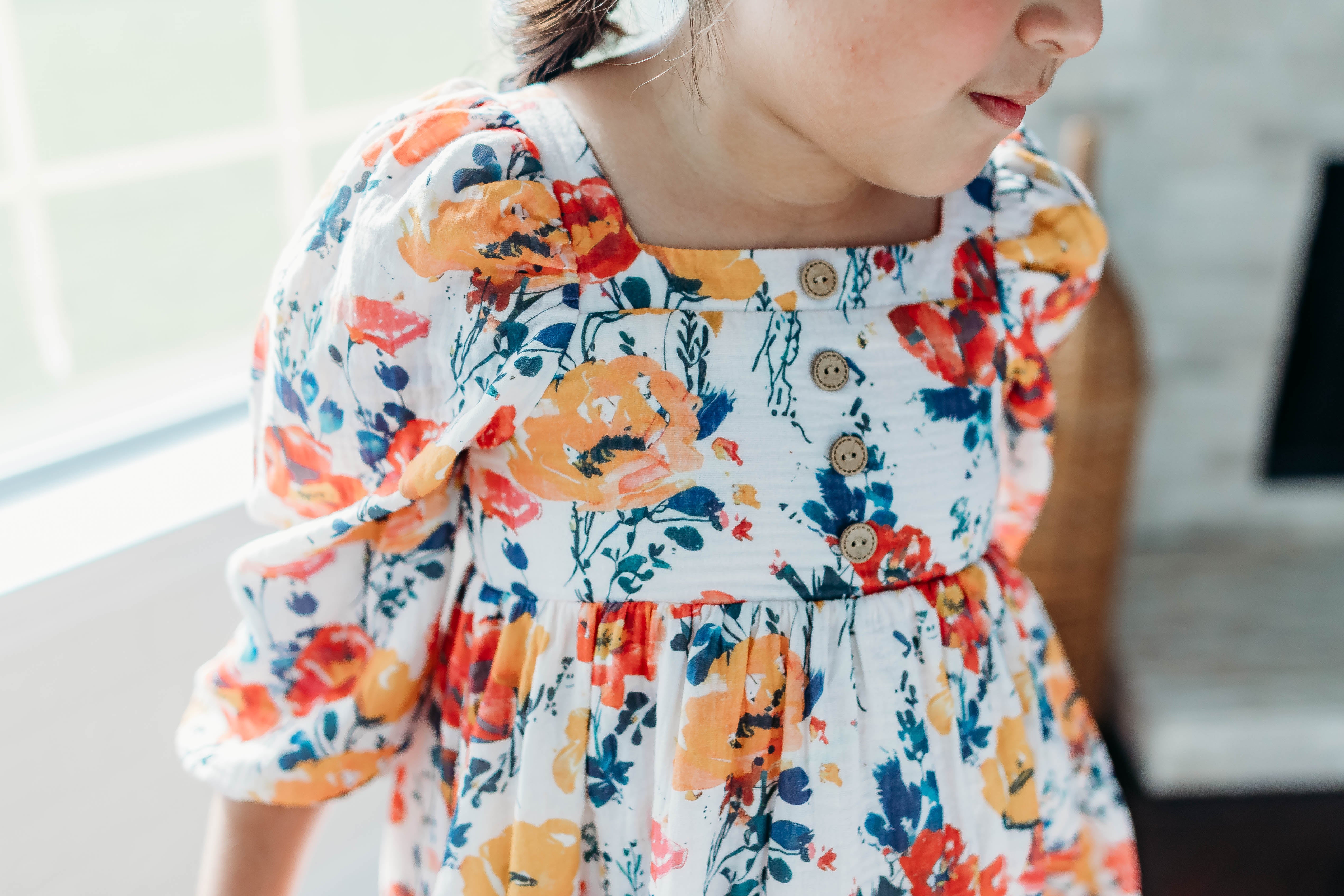 Puff Sleeve Gauze Dress - Ink & Aura