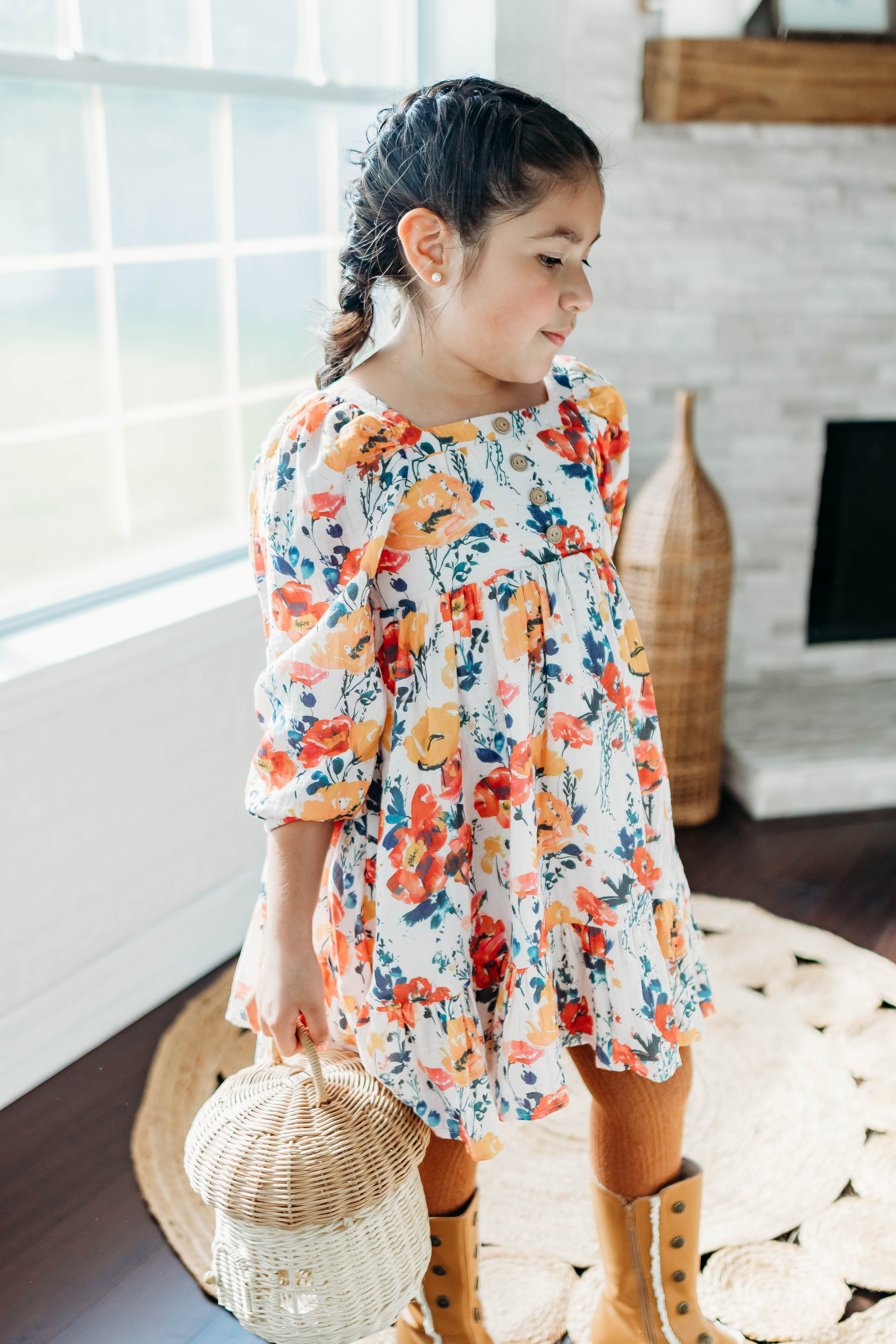 Puff Sleeve Gauze Dress - Ink & Aura
