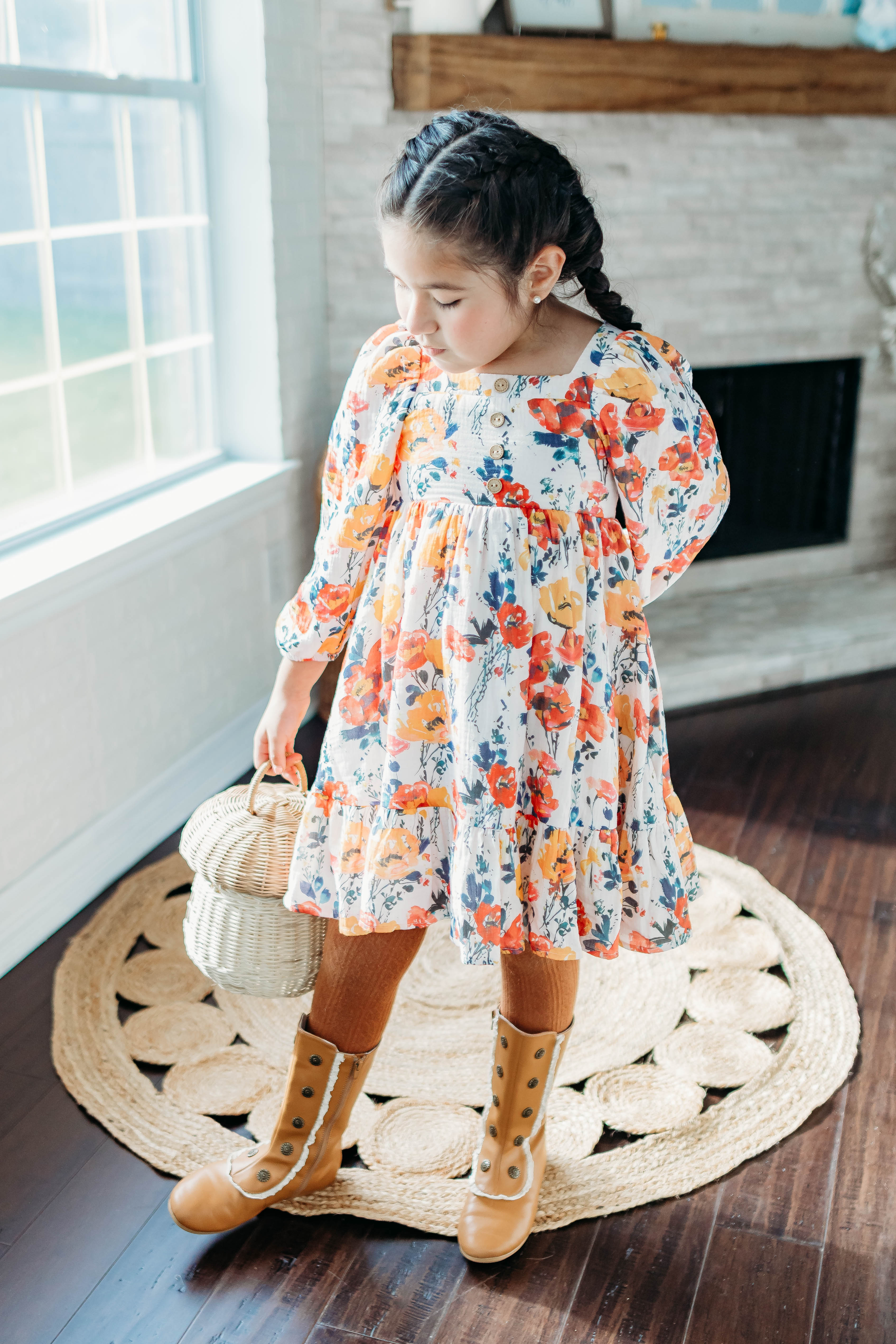 Puff Sleeve Gauze Dress - Ink & Aura