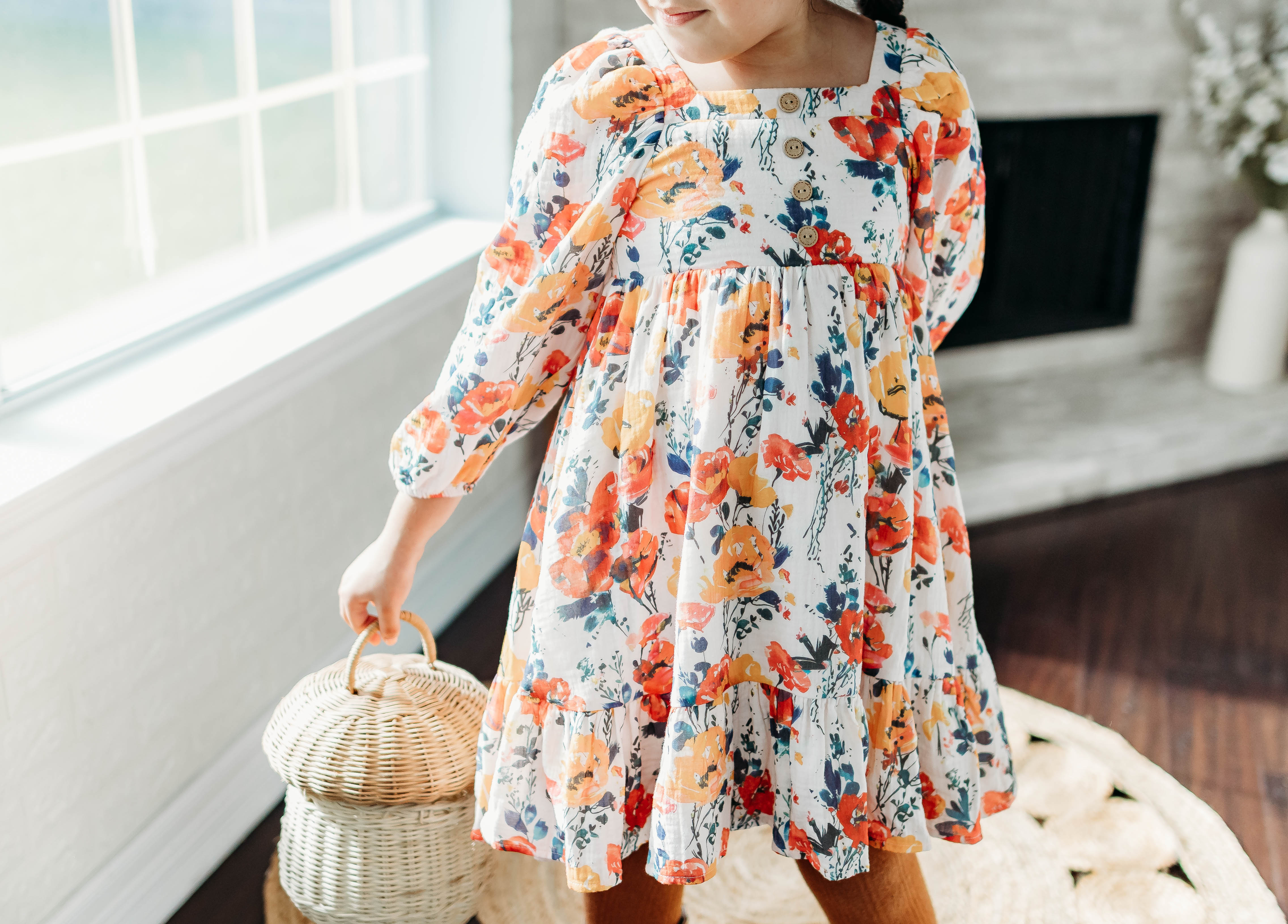 Puff Sleeve Gauze Dress - Ink & Aura