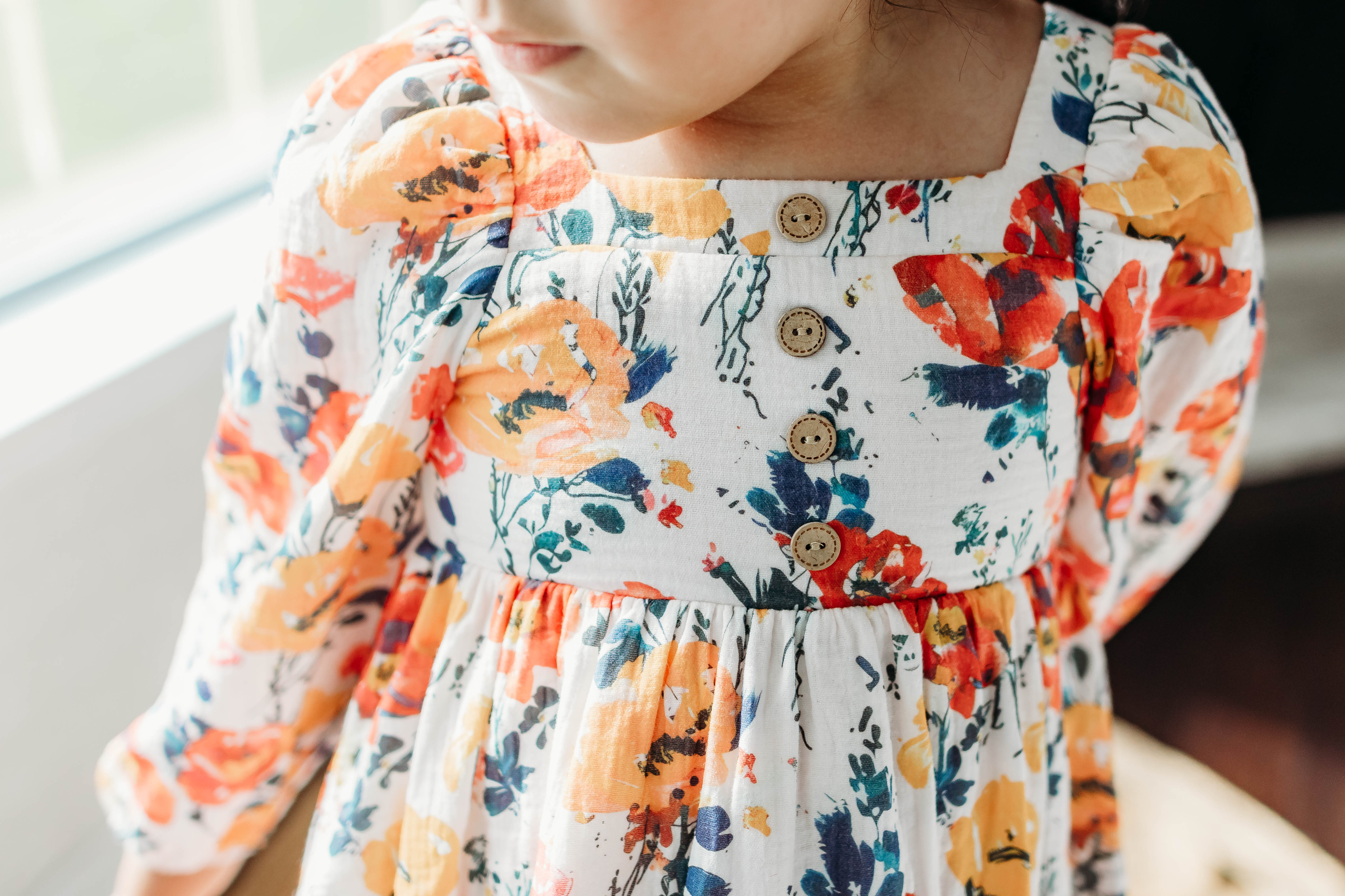 Puff Sleeve Gauze Dress - Ink & Aura