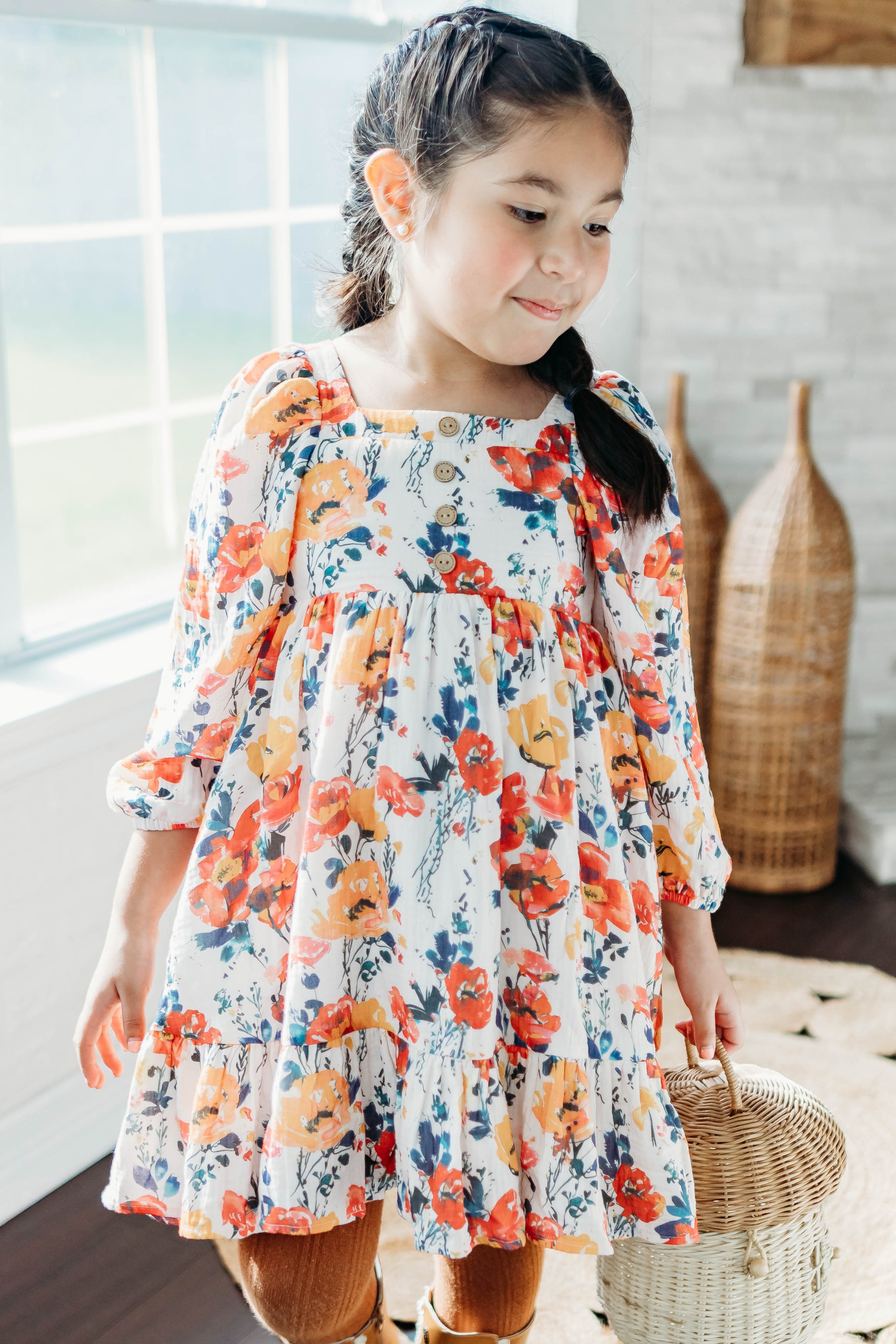 Puff Sleeve Gauze Dress - Ink & Aura (Pre-Order)