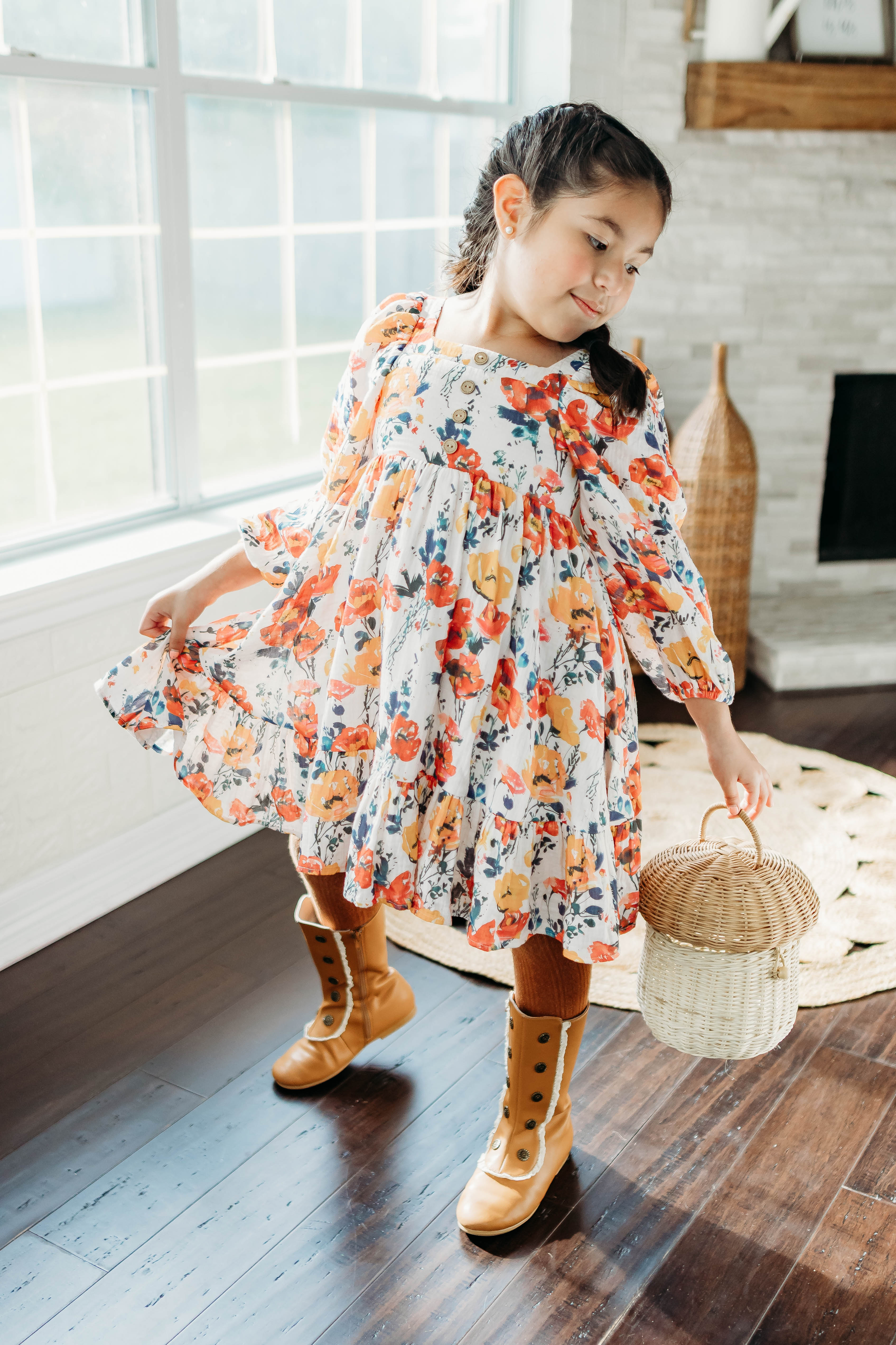 Puff Sleeve Gauze Dress - Ink & Aura