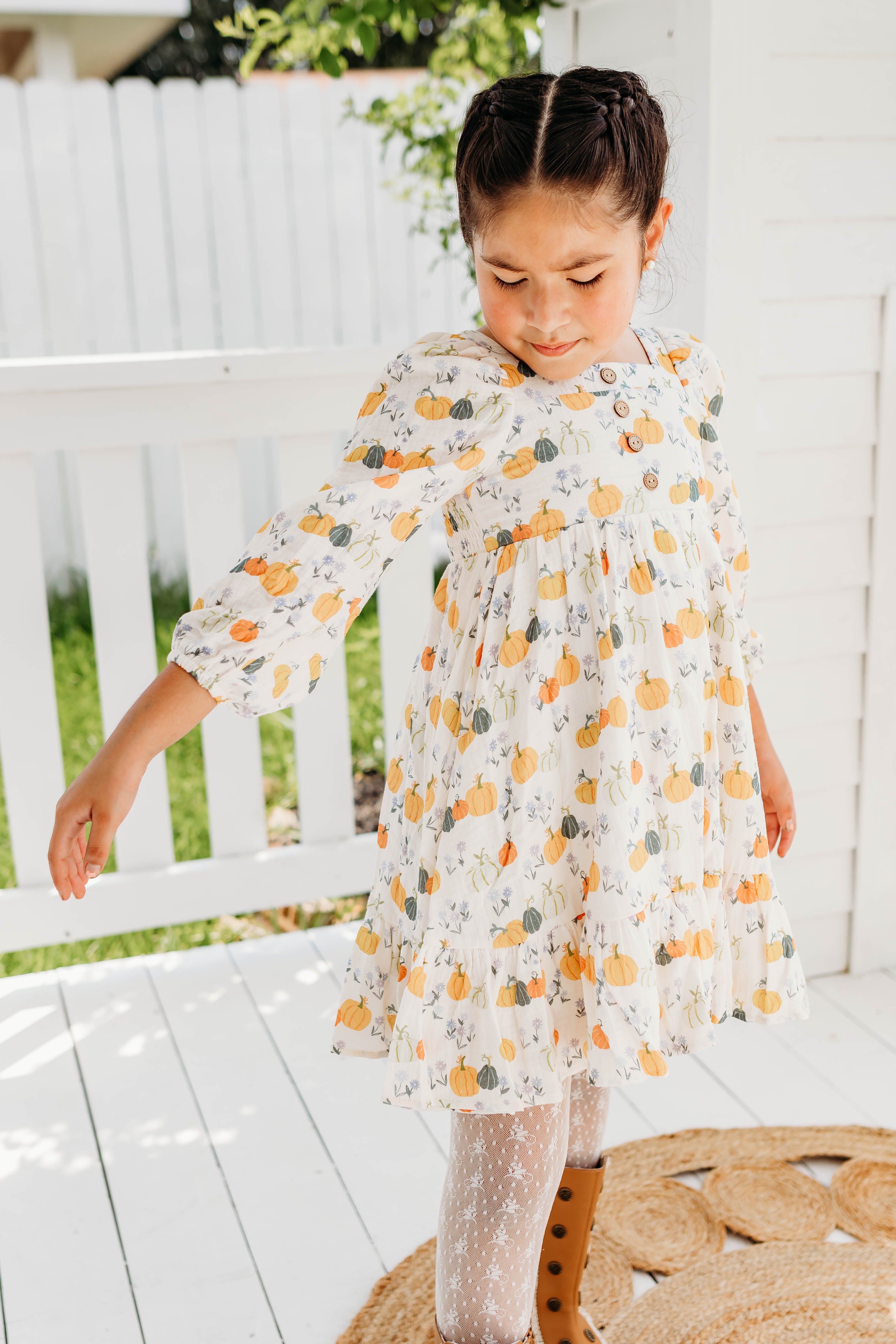 Puff Sleeve Gauze Dress - Prairie Pumpkin (Pre-Order)