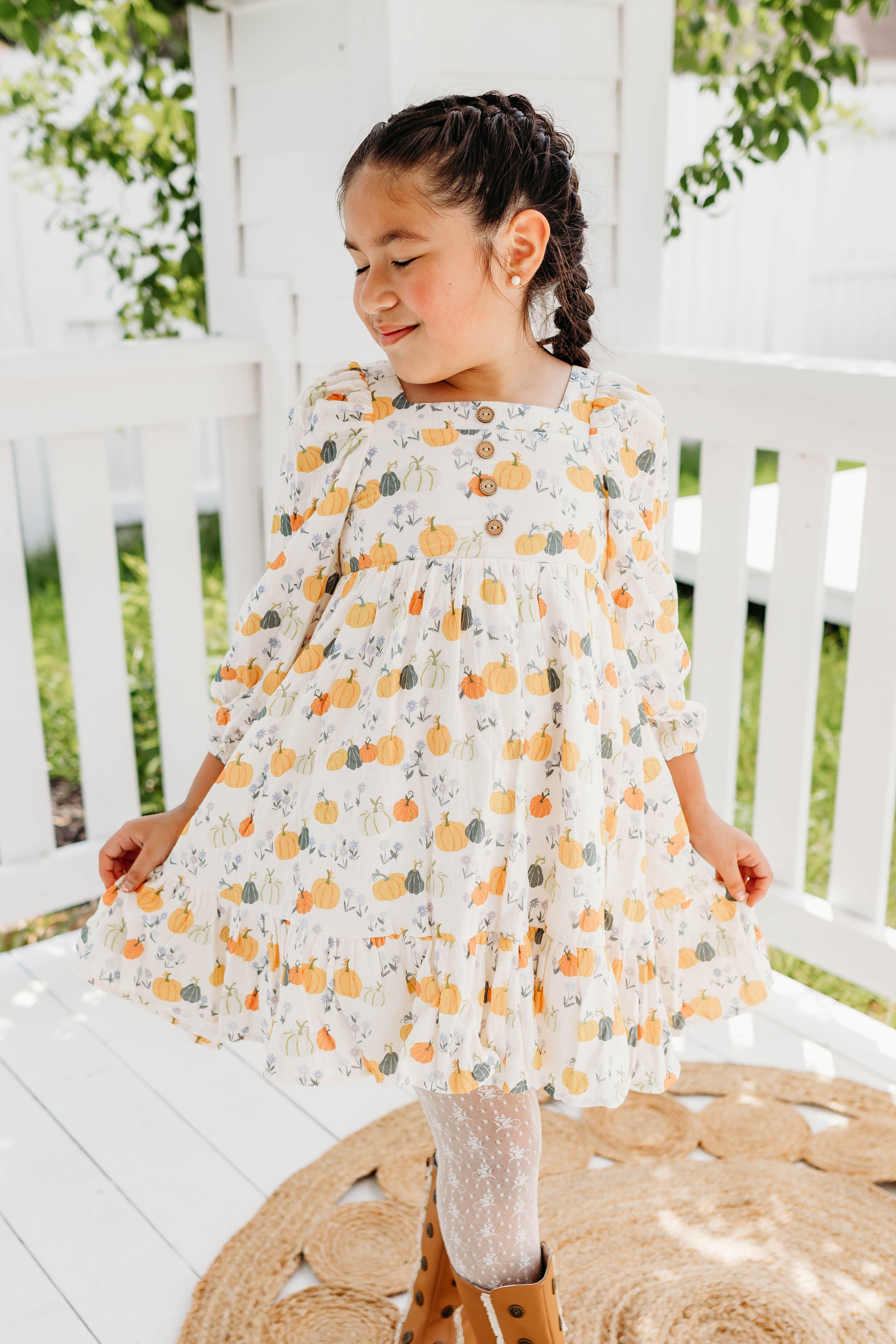 Puff Sleeve Gauze Dress - Prairie Pumpkin (Pre-Order)