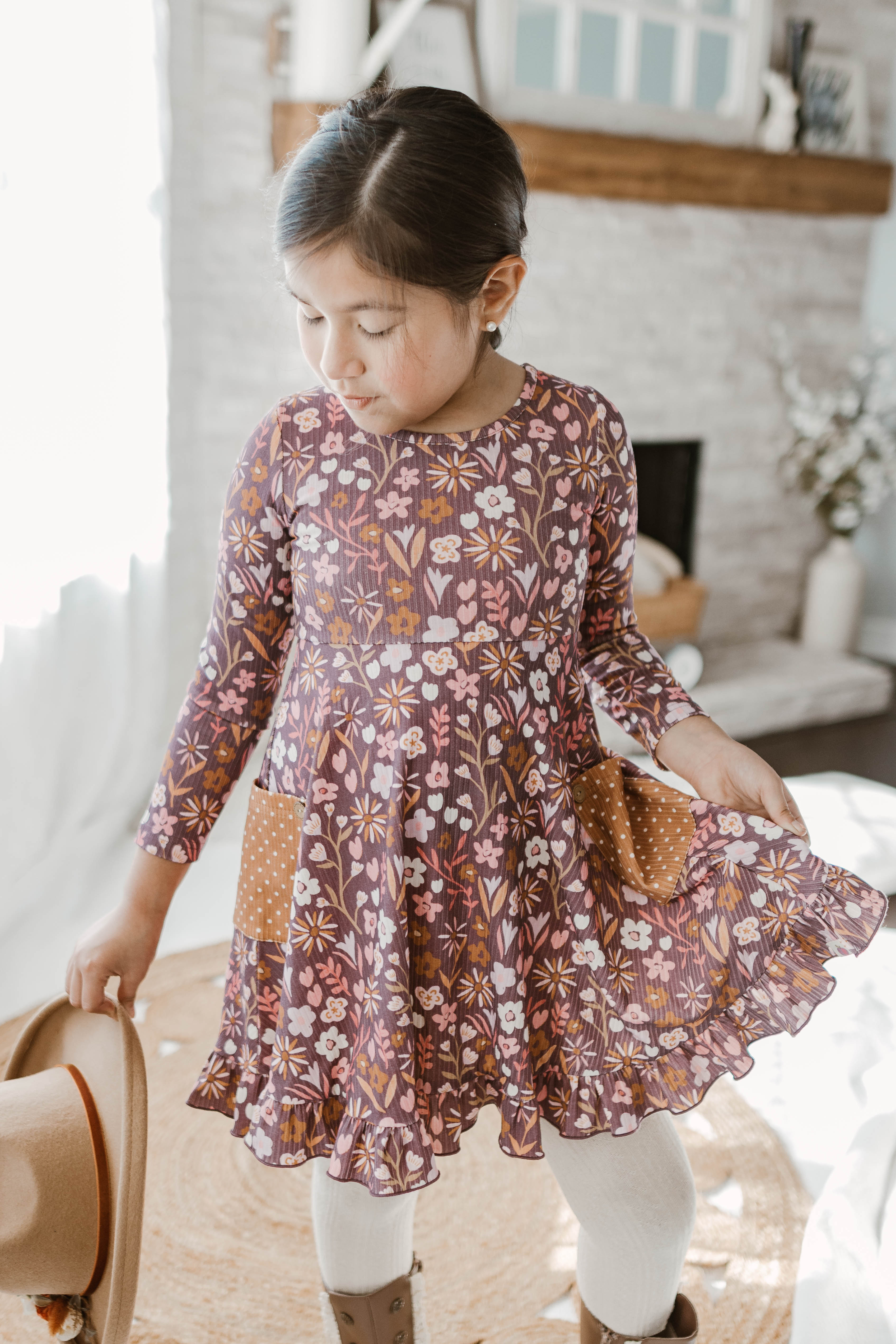 Elara Ribbed Dress - Amethyst Rose