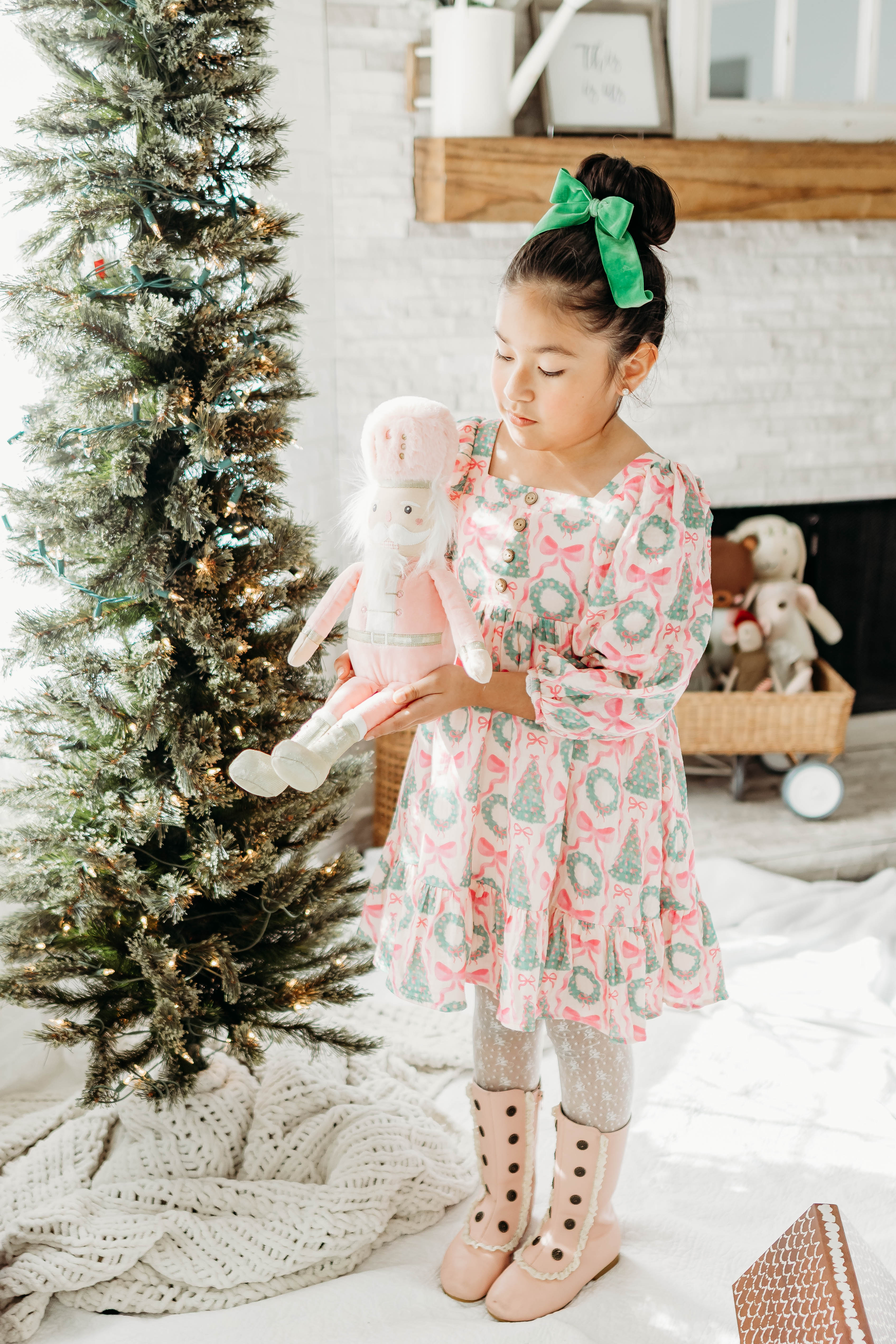 Puff Sleeve Gauze Dress - Wreath & Wonder (Pre-Order)