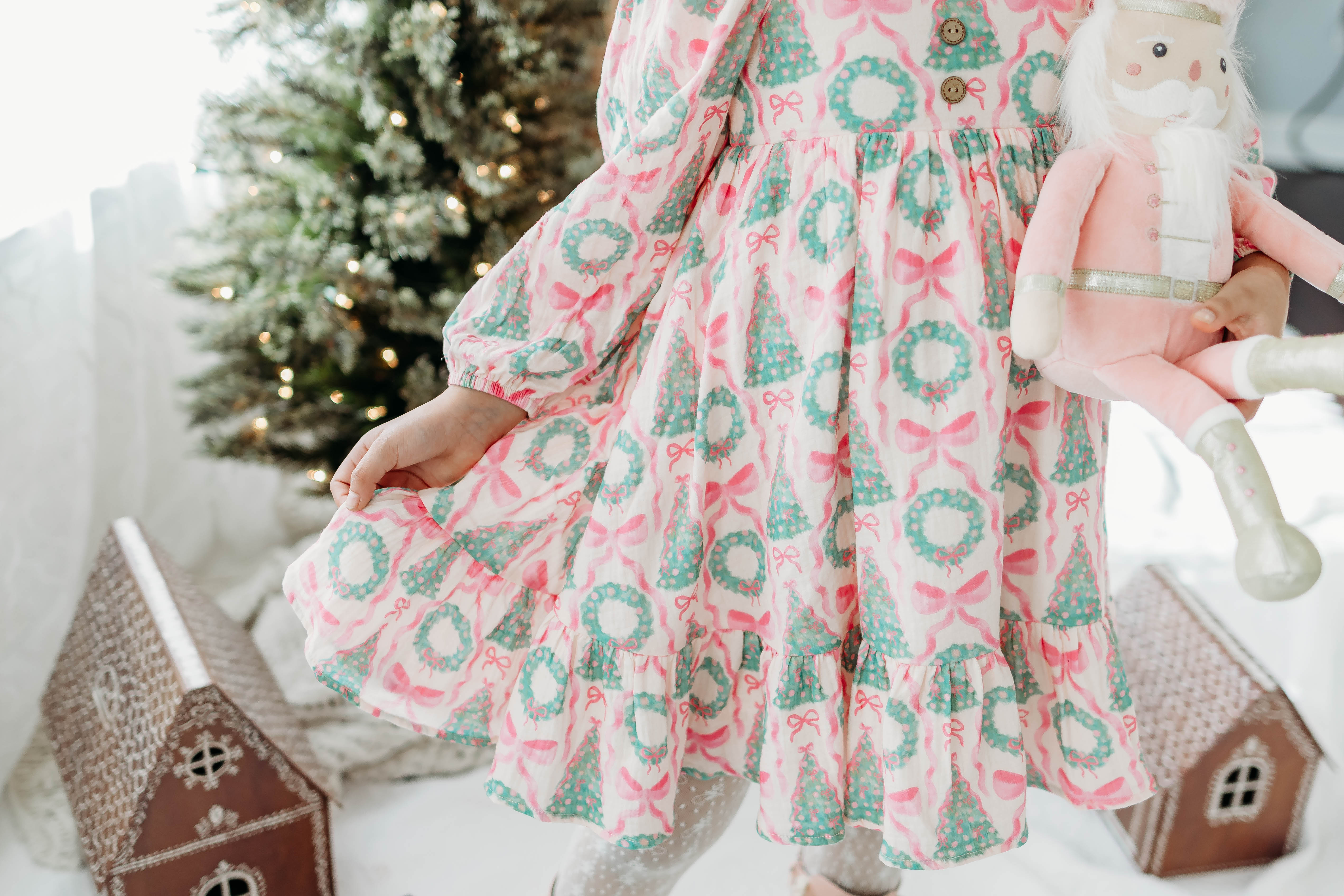 Puff Sleeve Gauze Dress - Wreath & Wonder (Pre-Order)
